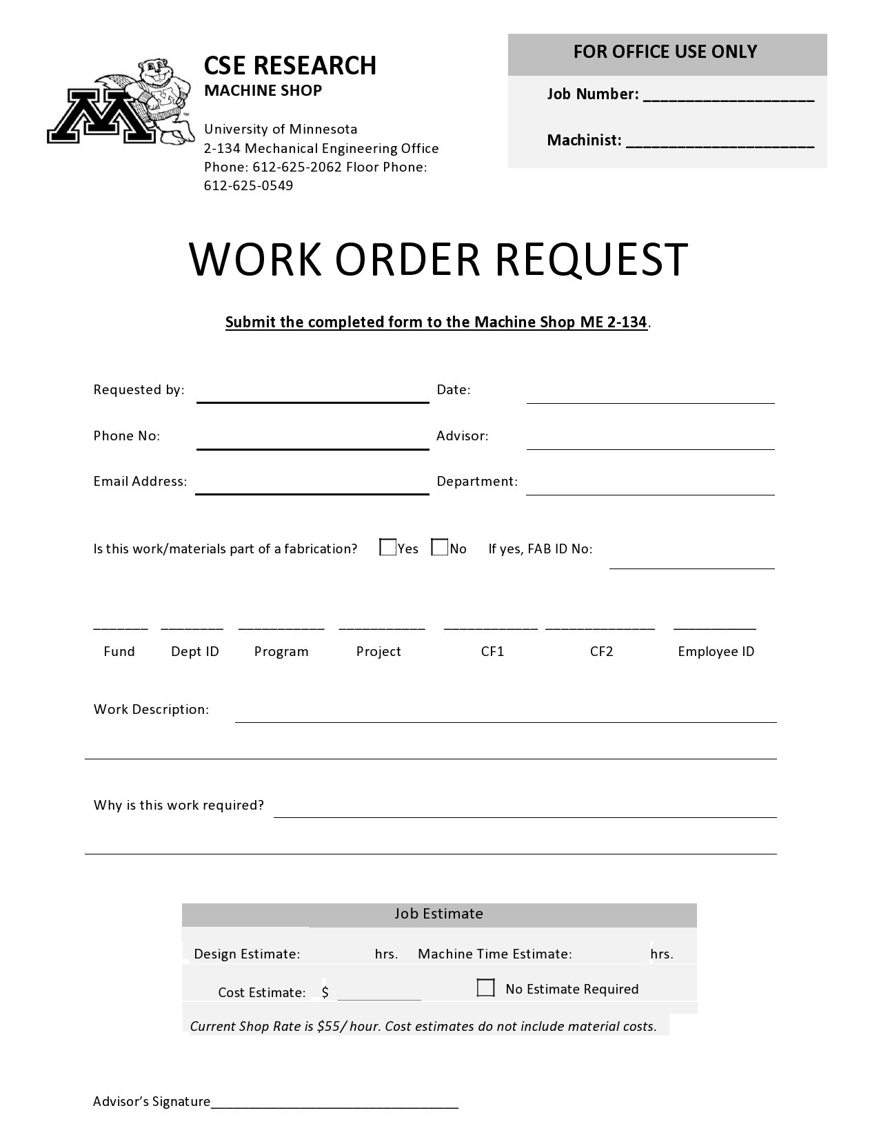 Free work order template 22