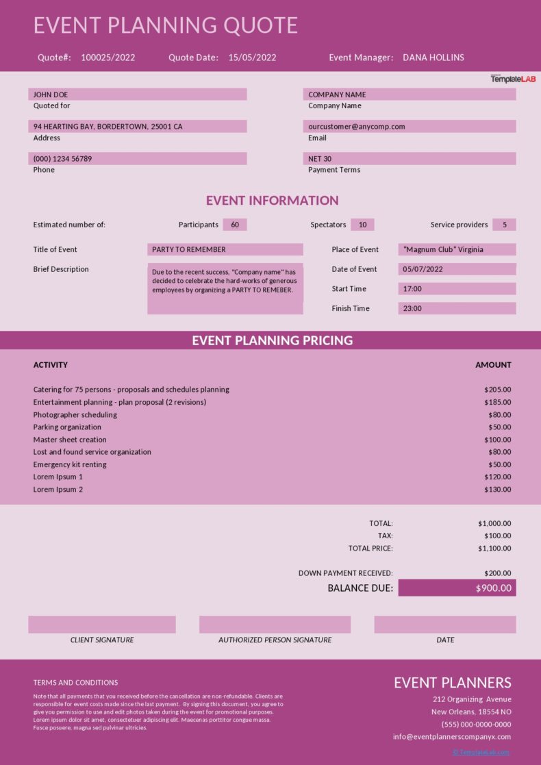 27 Professional Quote Templates (100 Free Download) ᐅ TemplateLab