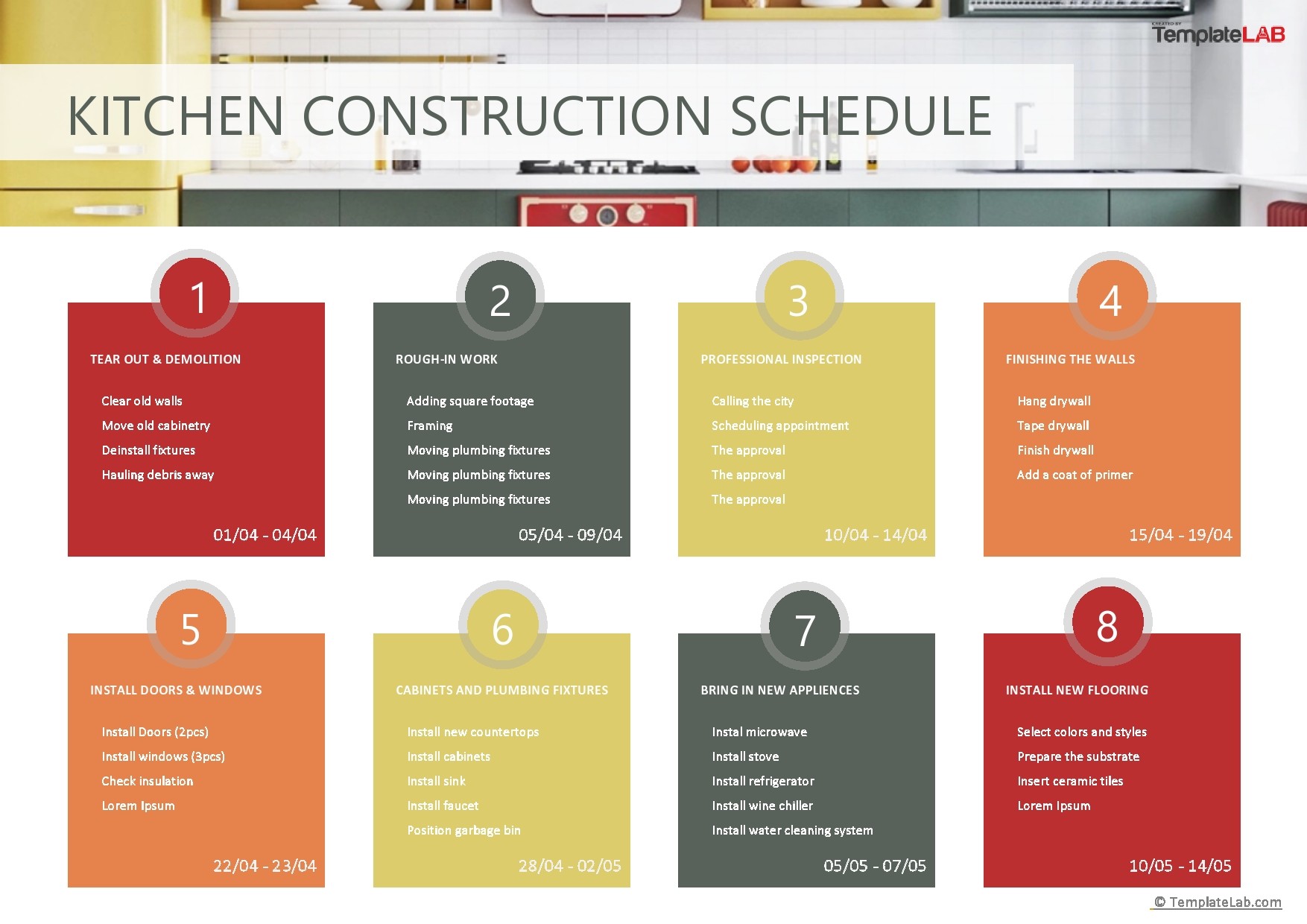 Free Kitchen Construction Schedule
