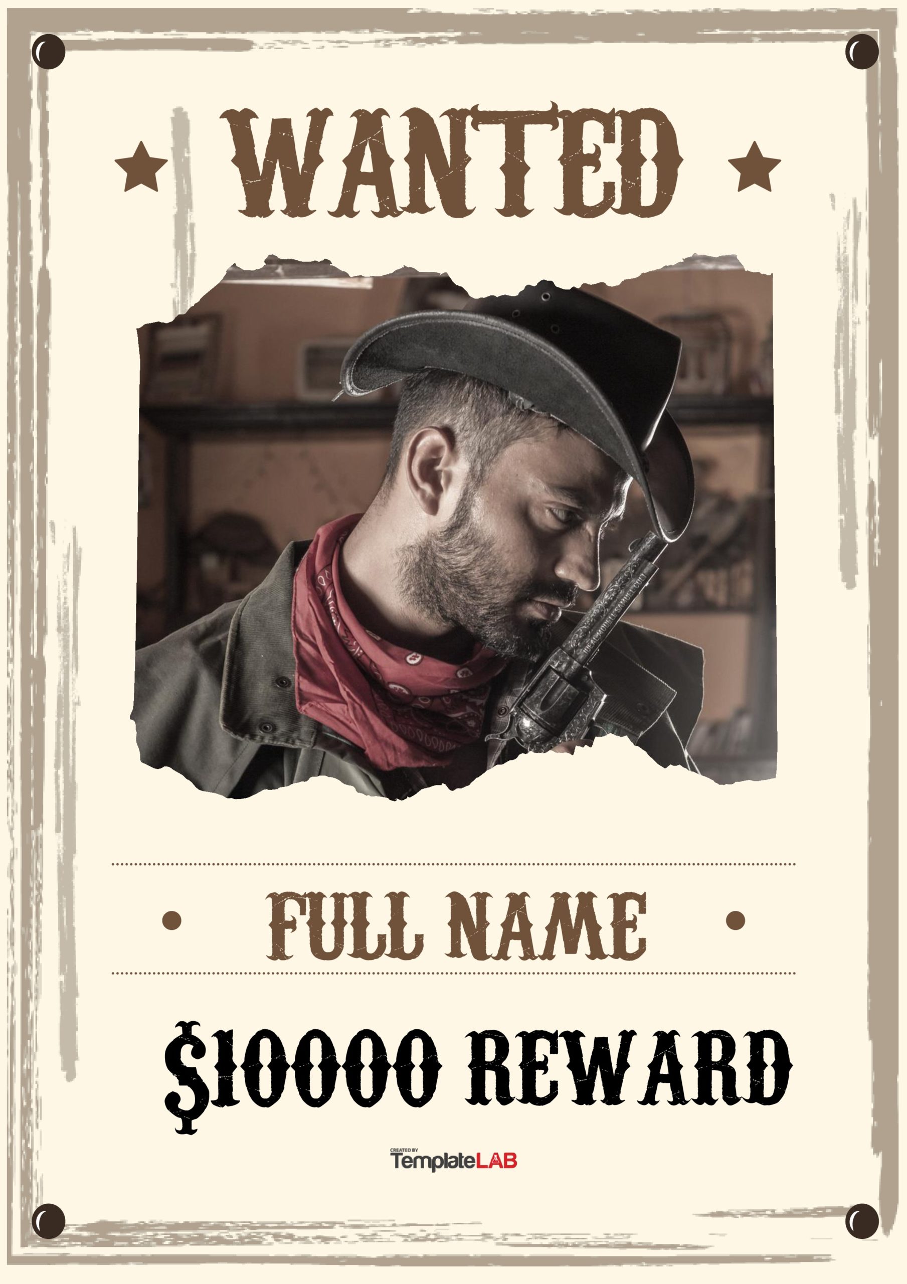 Free Wild West Wanted Poster Template 2
