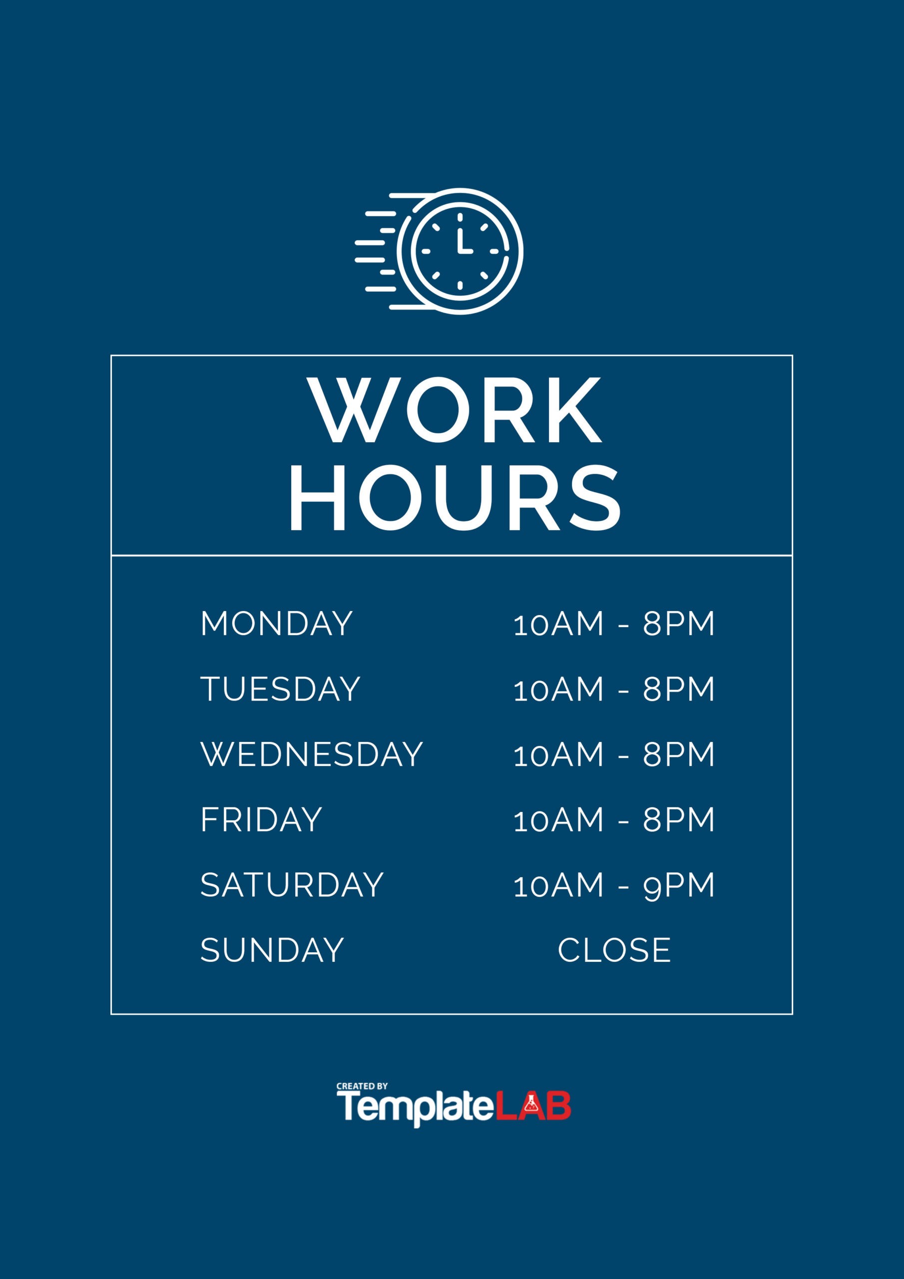 Free Work Hours Template V2