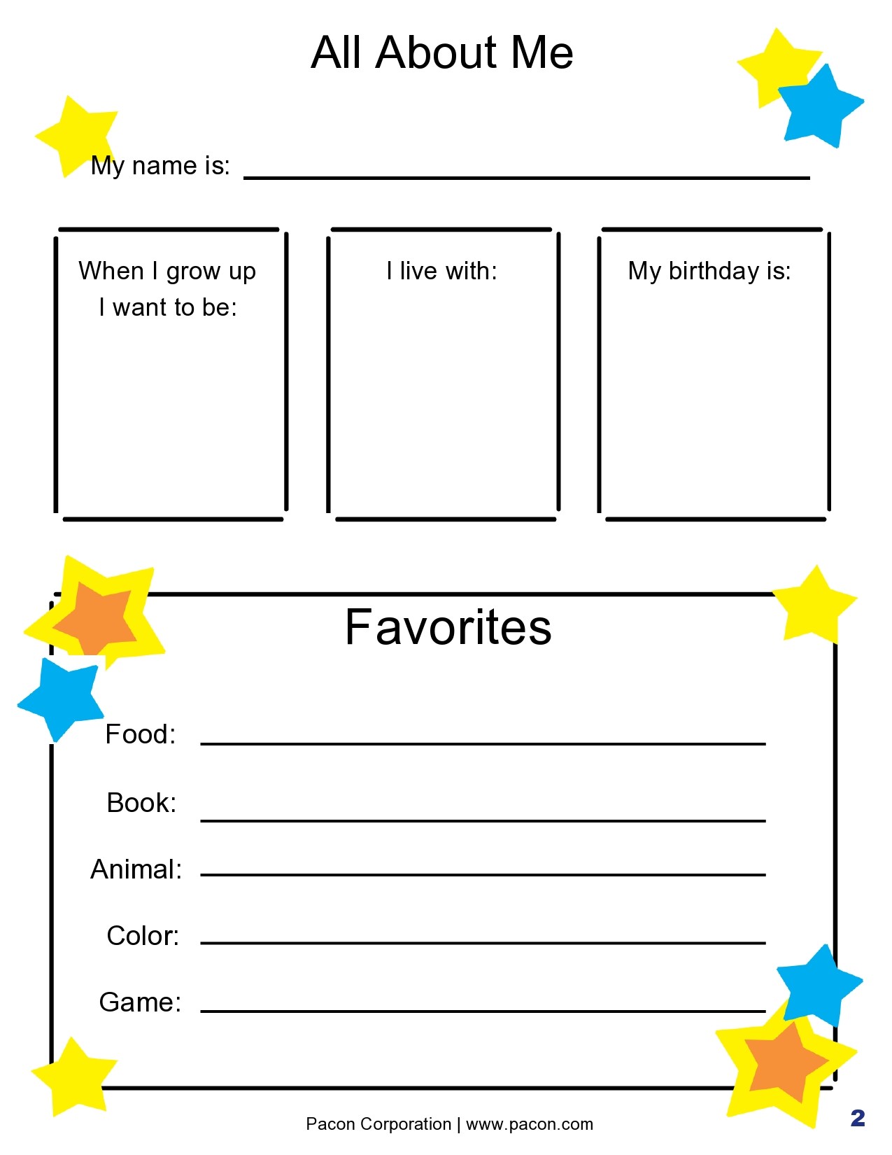 Free all about me template 14