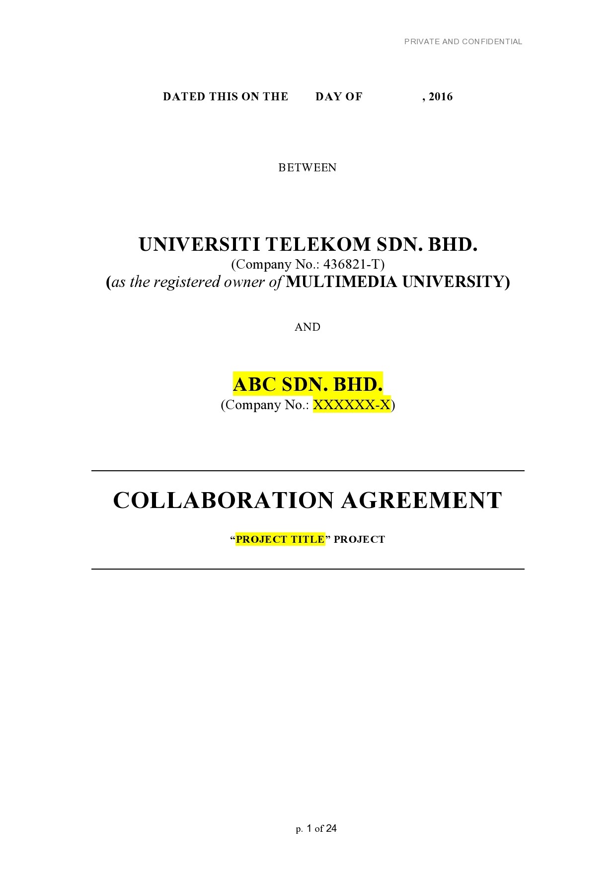 Free collaboration agreement 01
