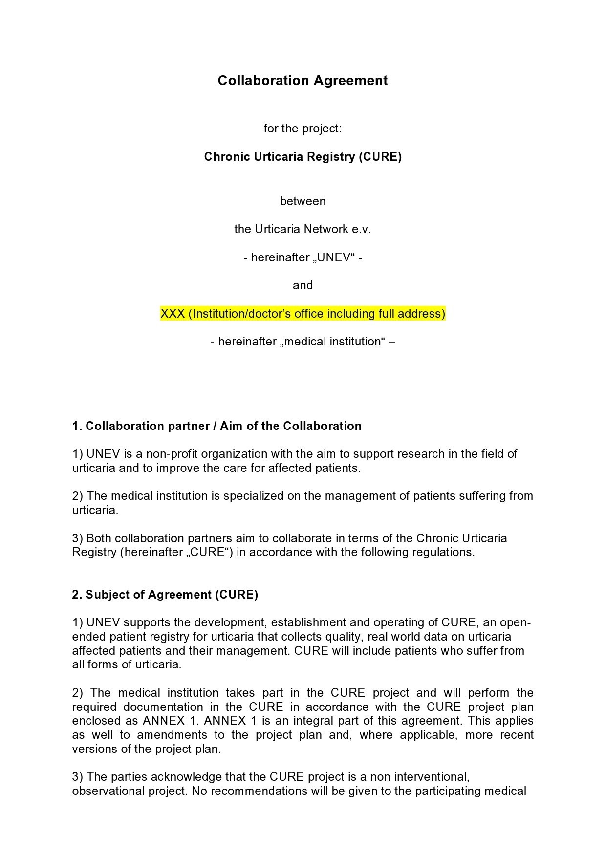 Free collaboration agreement 39