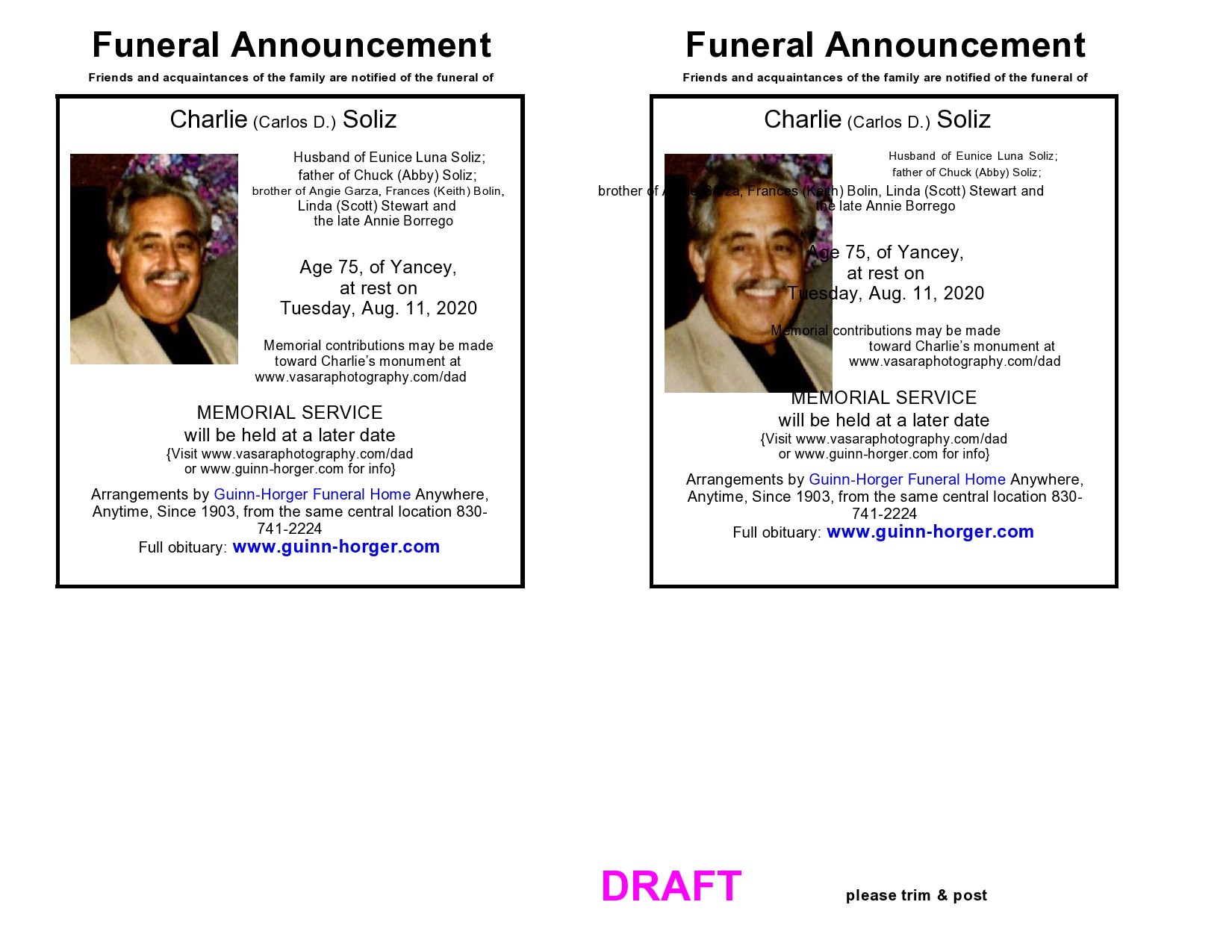 Free funeral invitation template 11