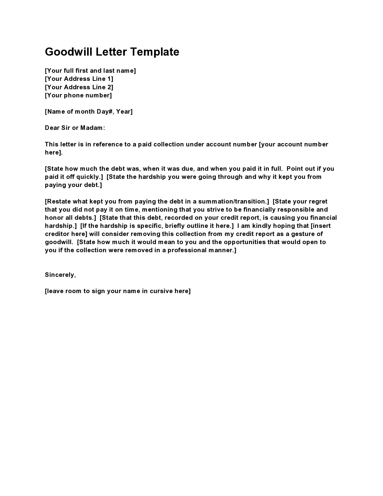 31+ Goodwill Adjustment Letter Template - NiekMohamed