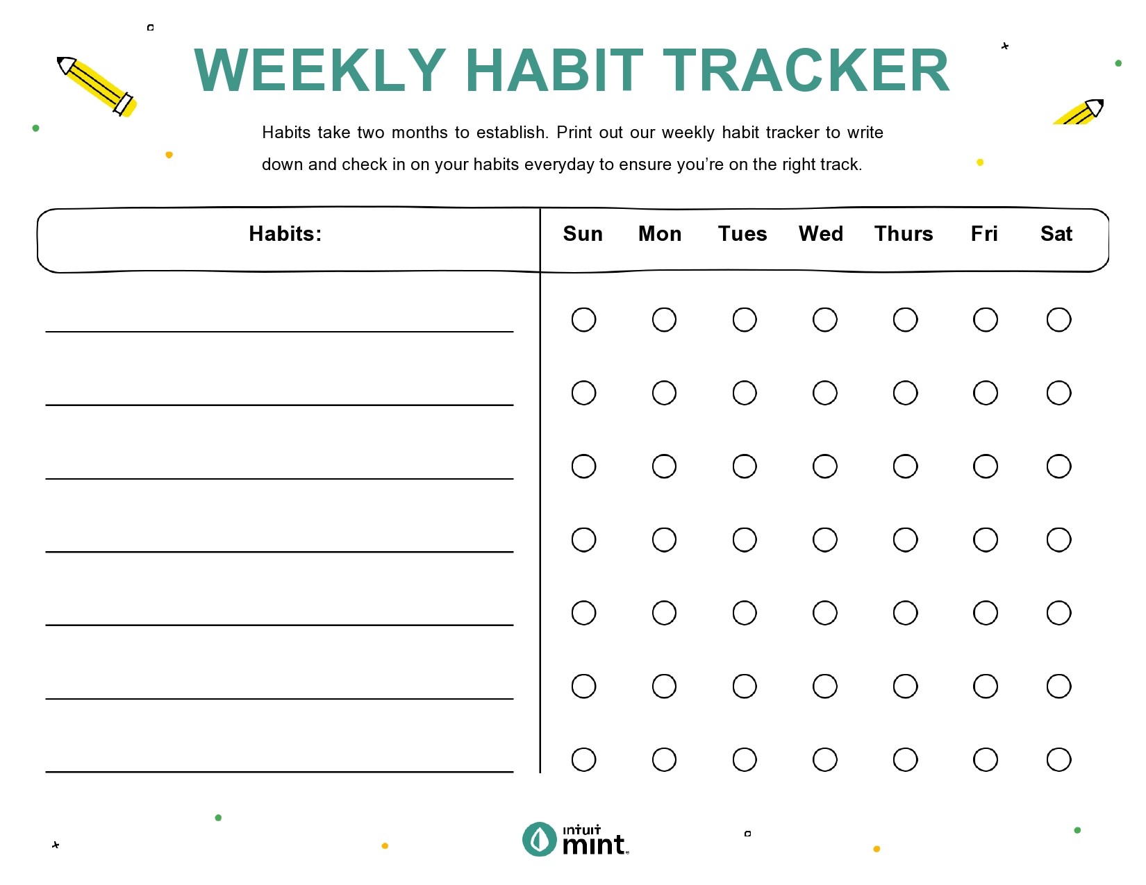 Free habit tracker template 19