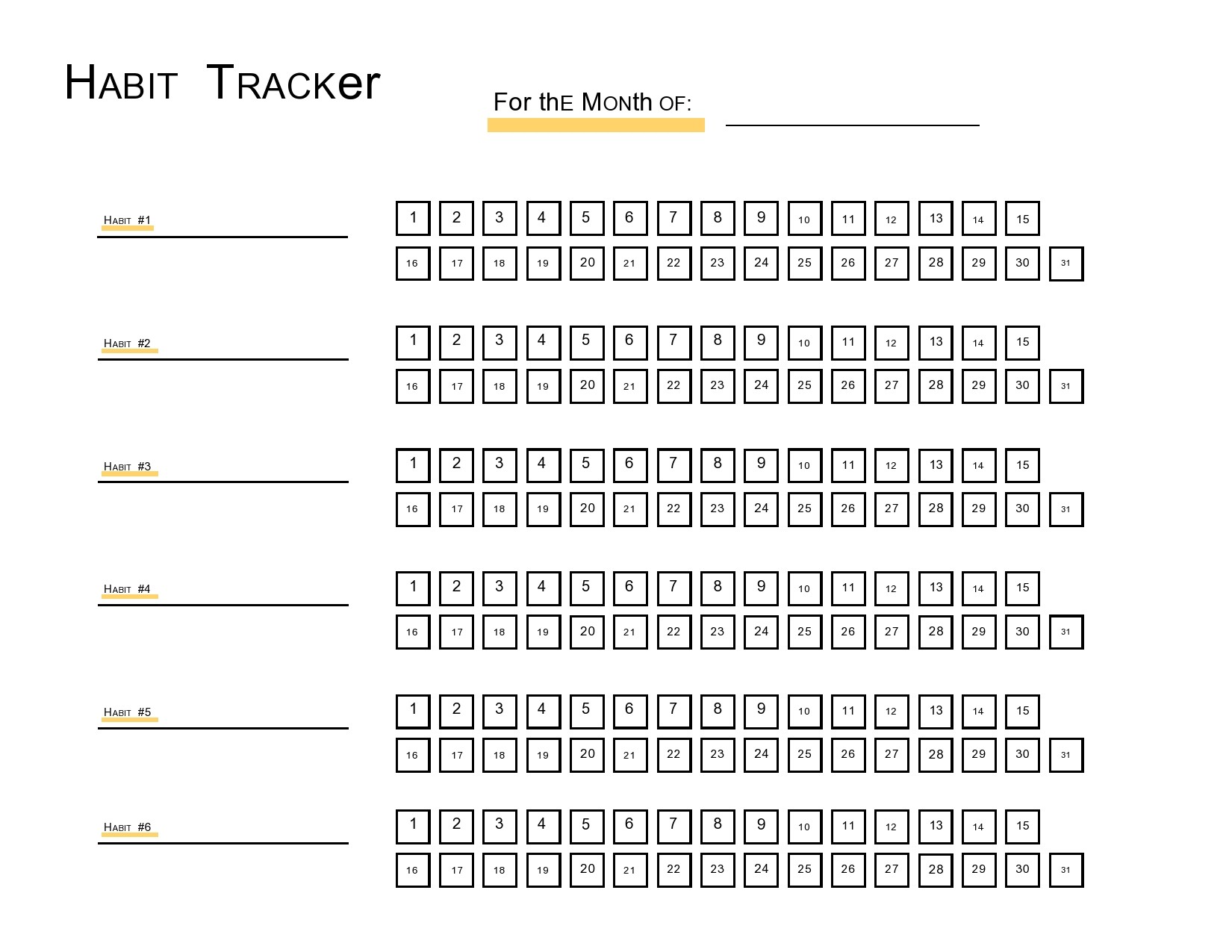 Free habit tracker template 24
