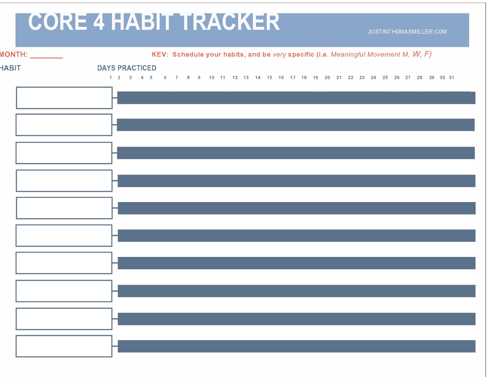 Free habit tracker template 26