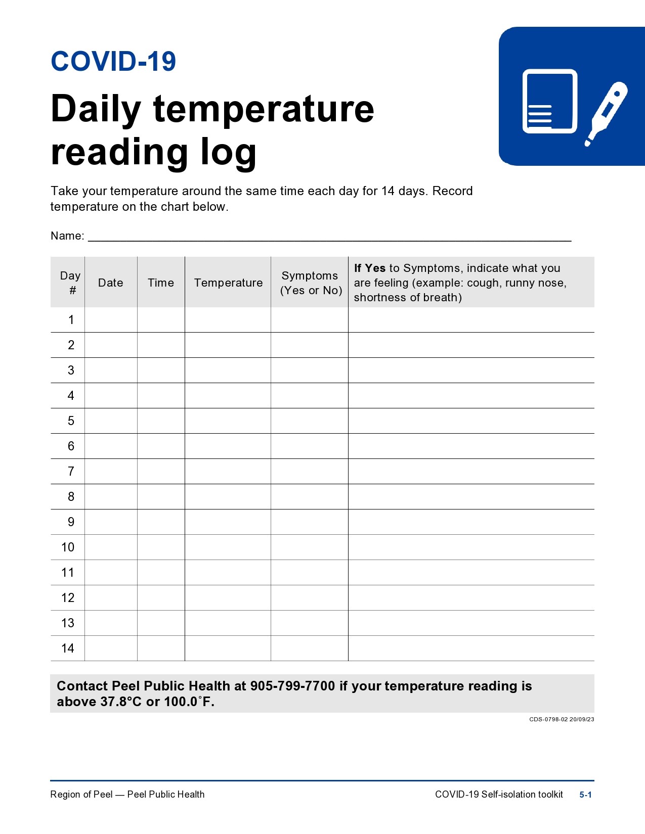 Free temperature log sheet 26
