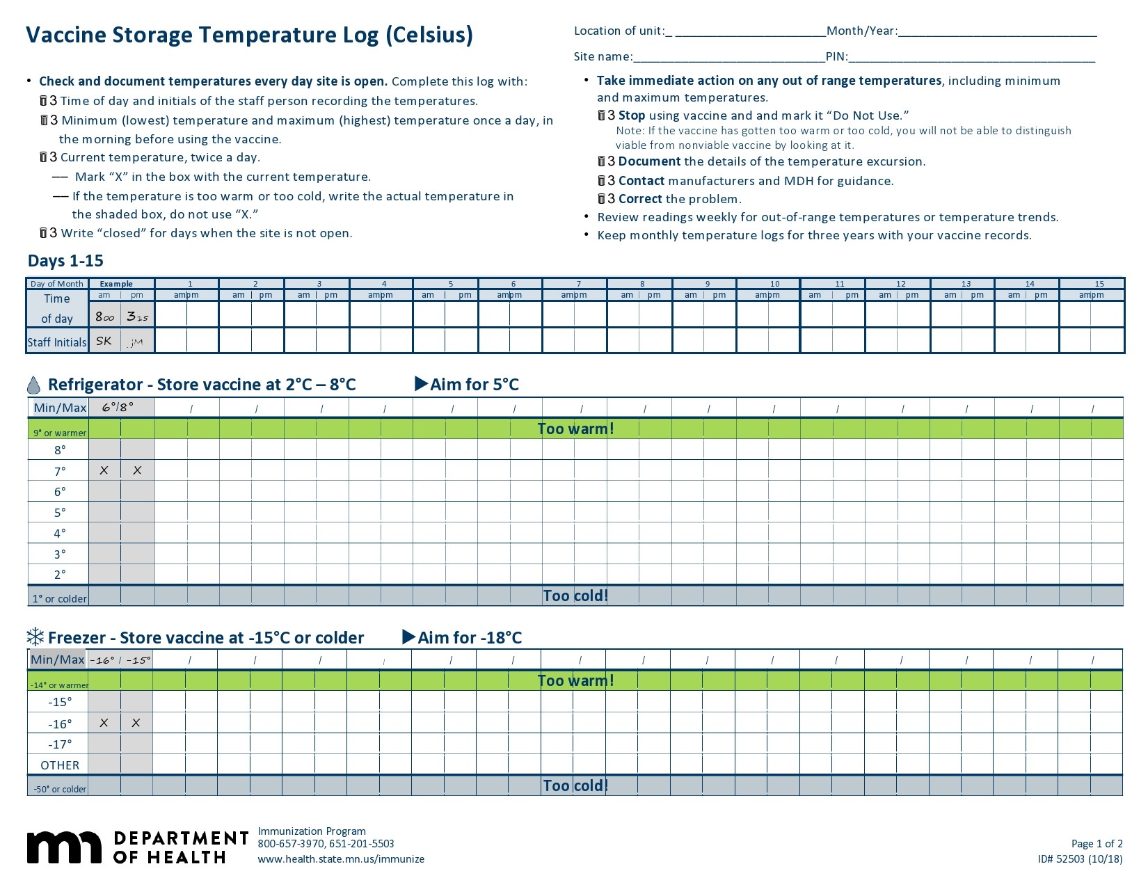 Free temperature log sheet 34