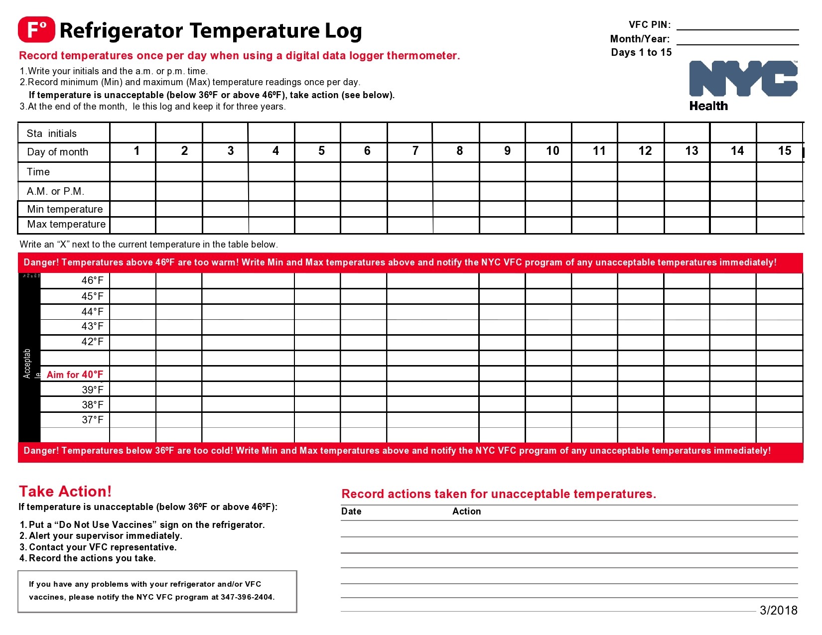 Free temperature log sheet 38