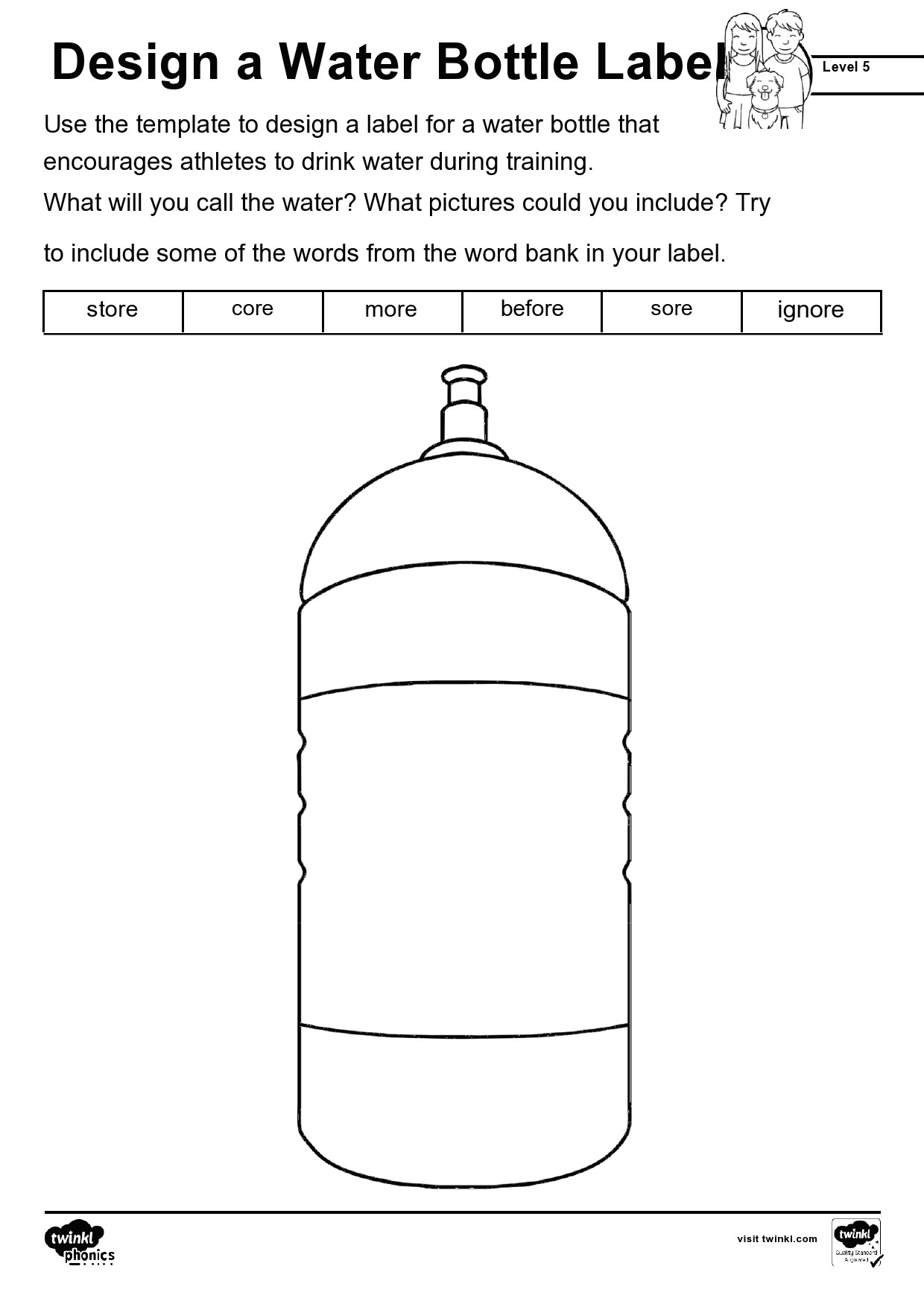 Free water bottle label template 01
