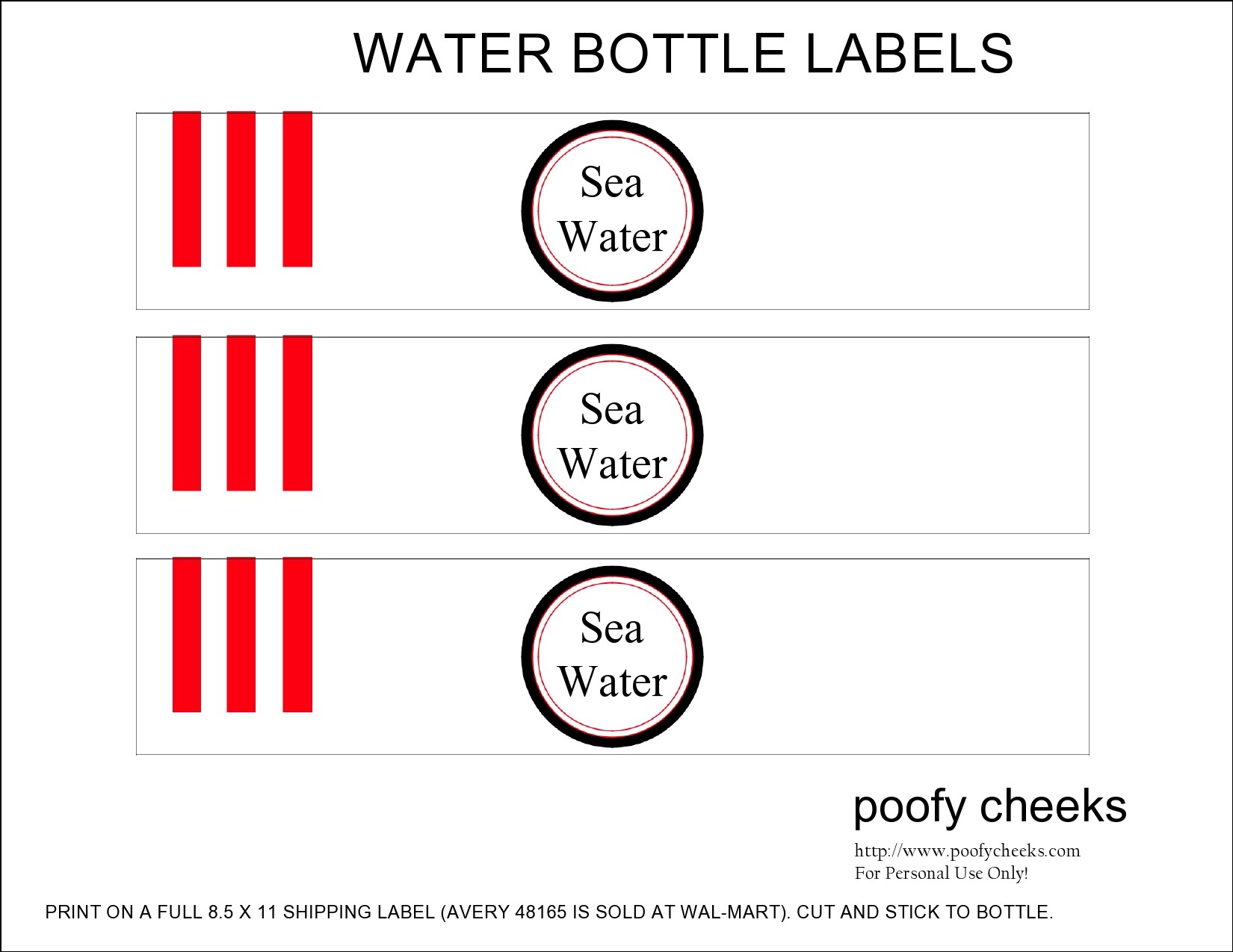 Free water bottle label template 13