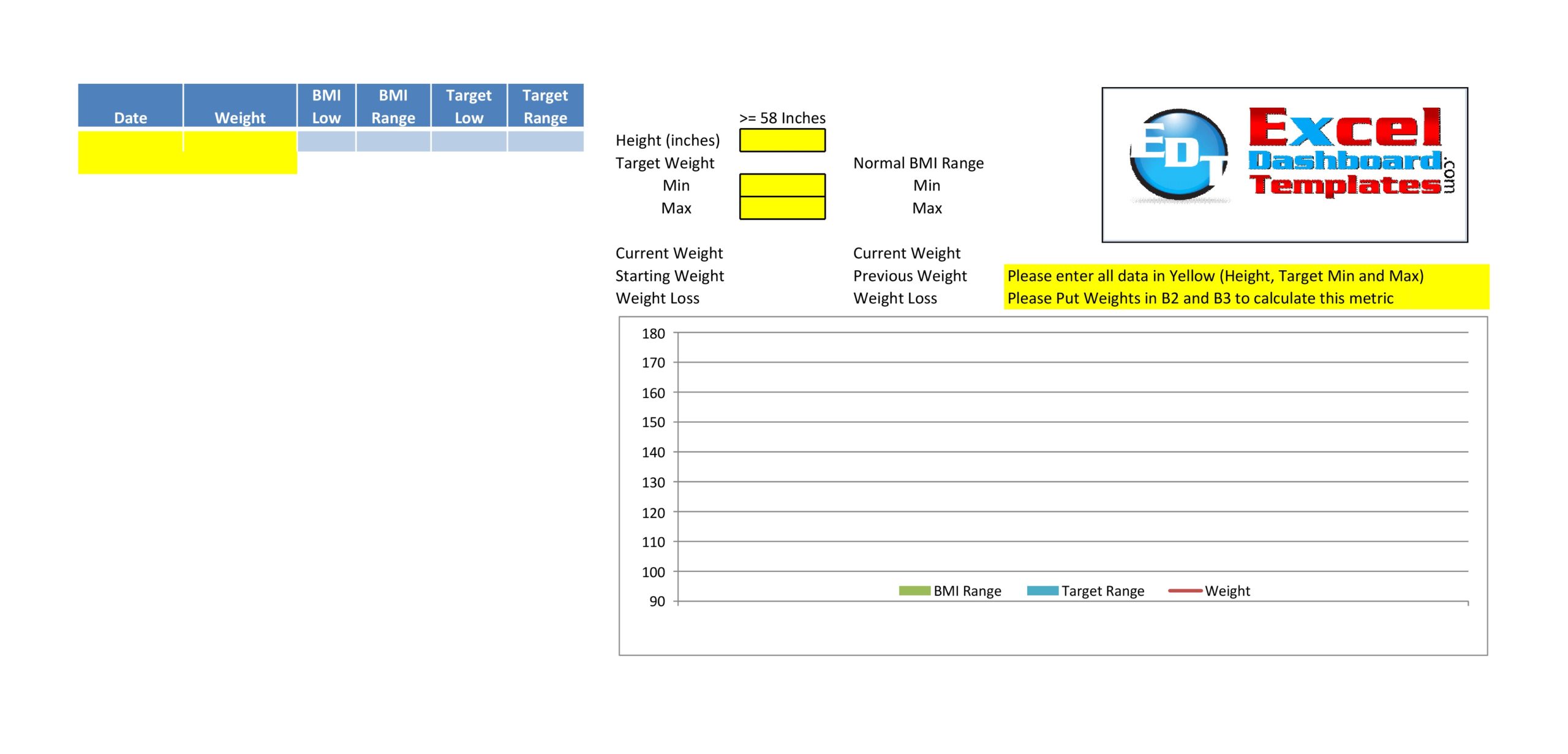 Free weight loss tracker template 02