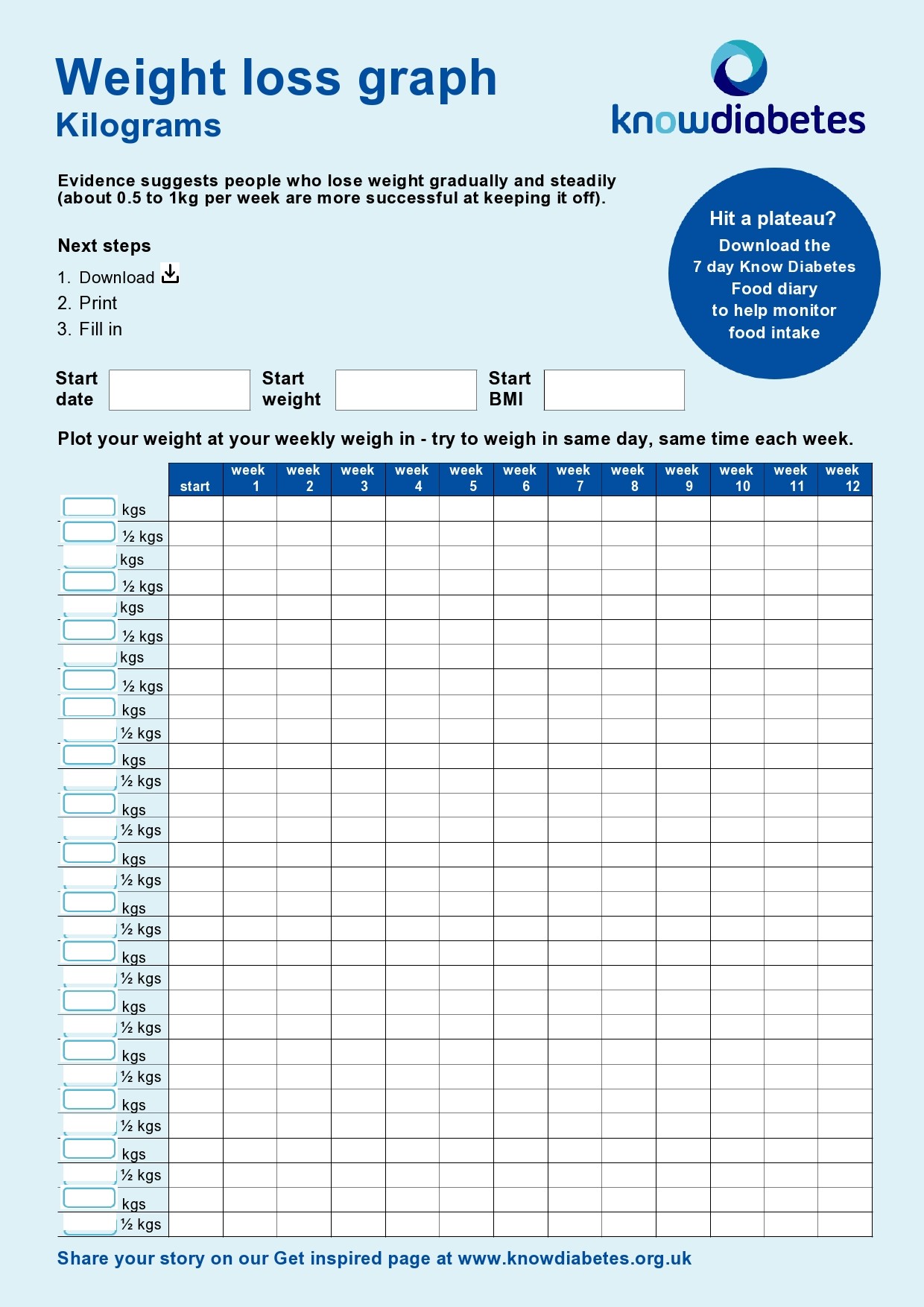 Free weight loss tracker template 12
