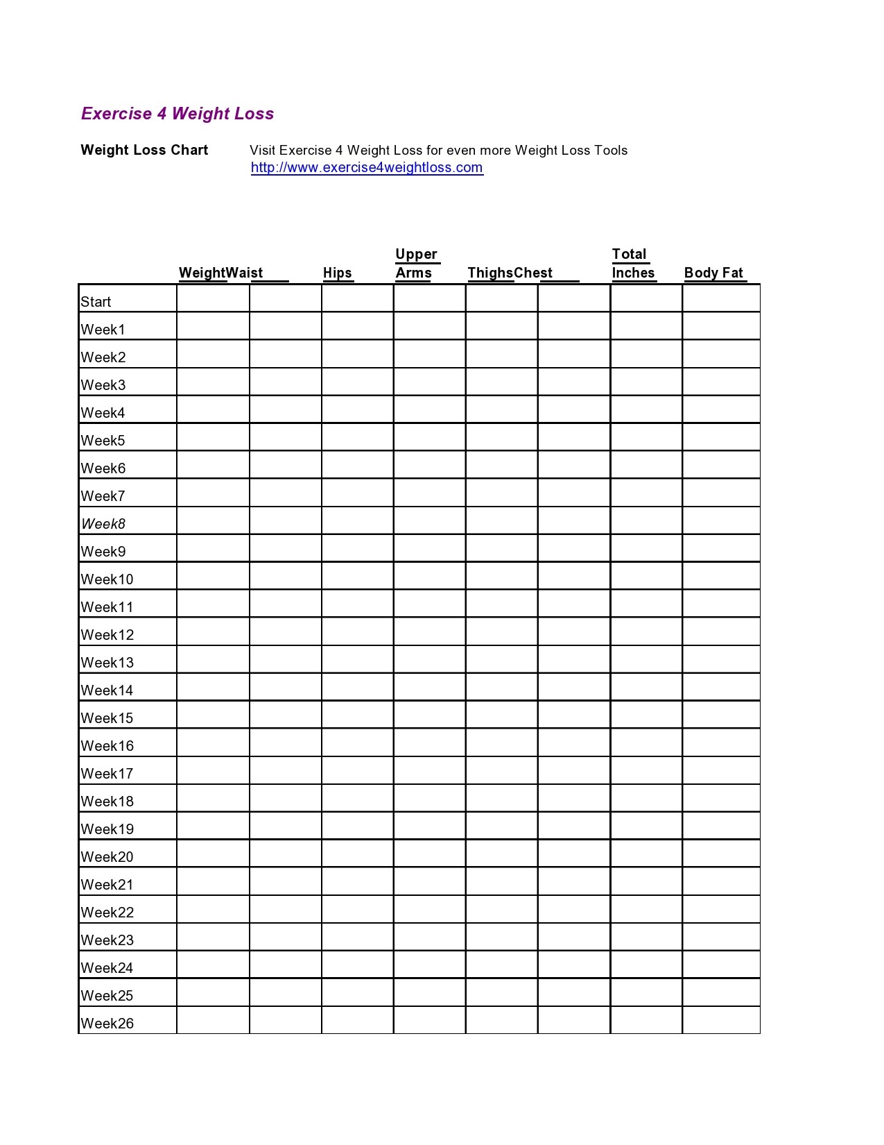Free weight loss tracker template 25
