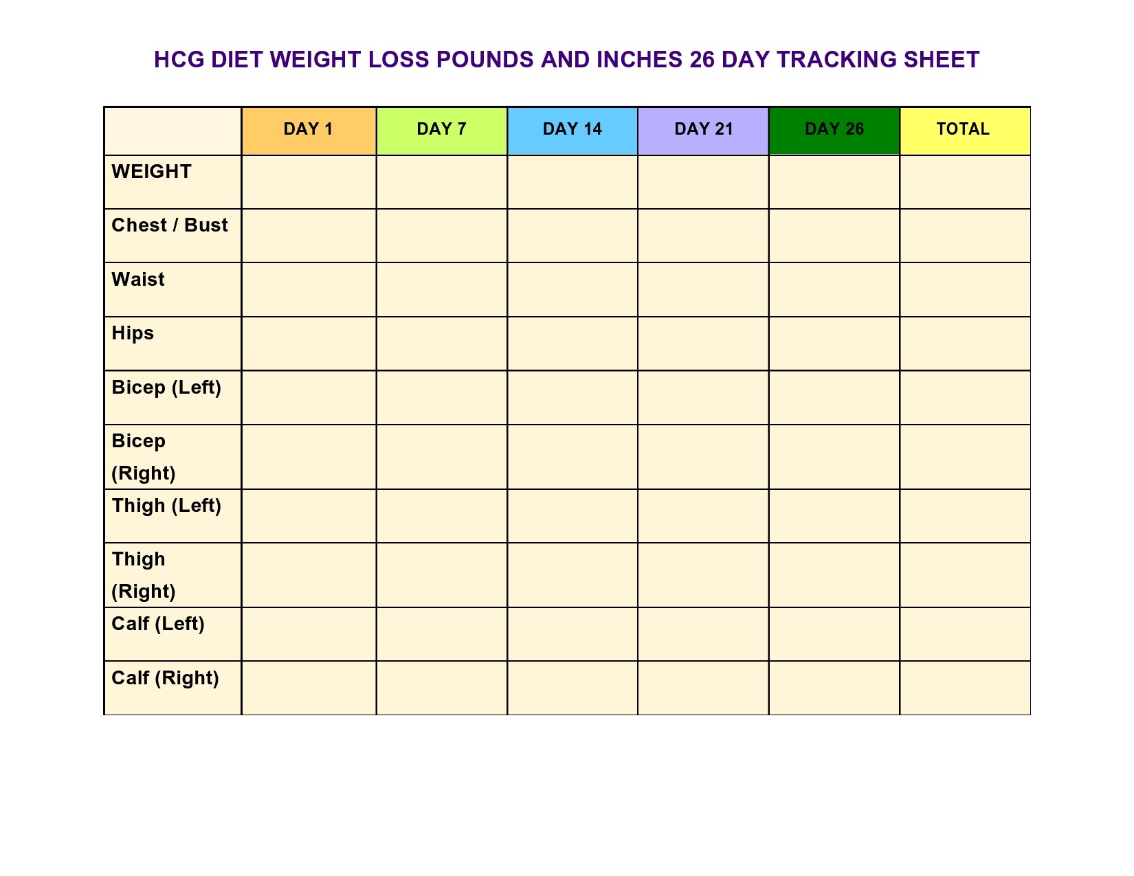 Free weight loss tracker template 26