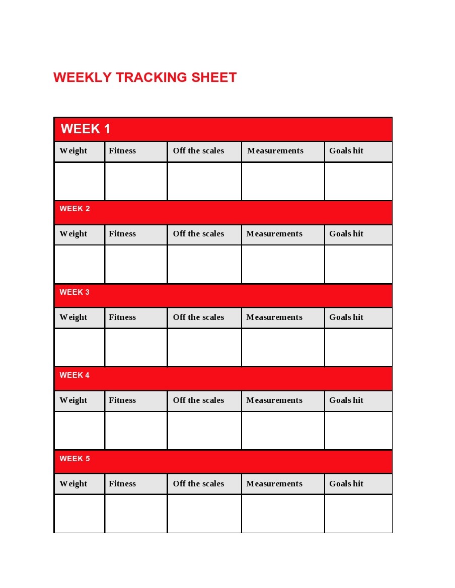 Free weight loss tracker template 35