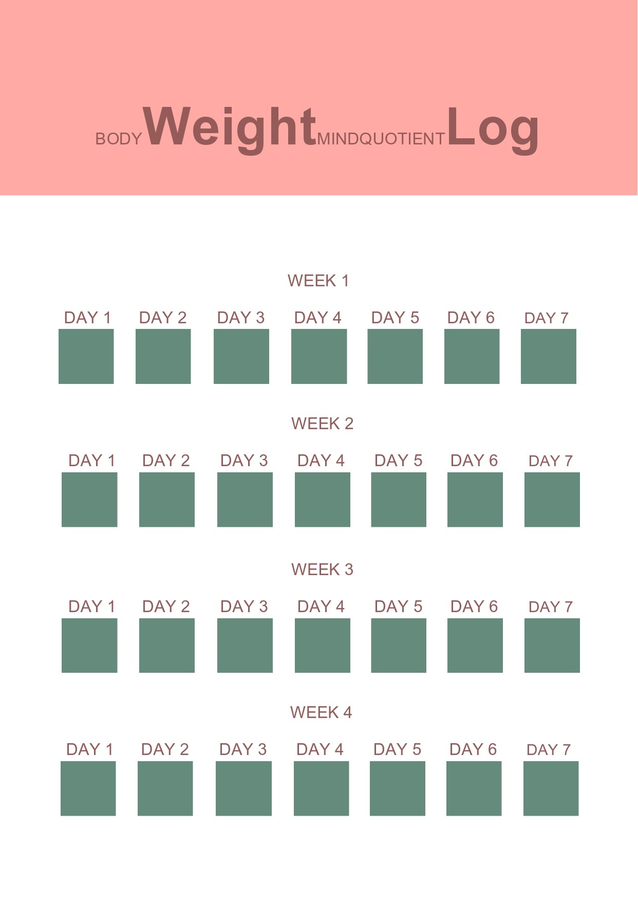 Free weight loss tracker template 38