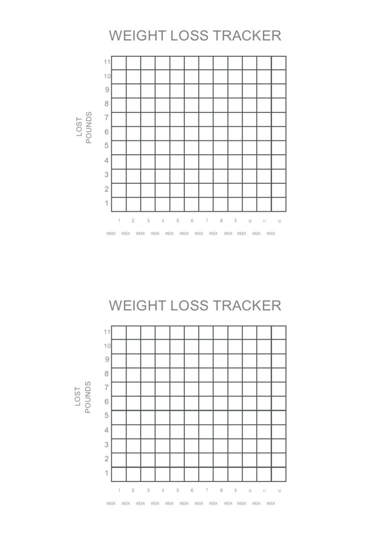 40 Blank Weight Loss Tracker Templates (Monthly / Weekly)