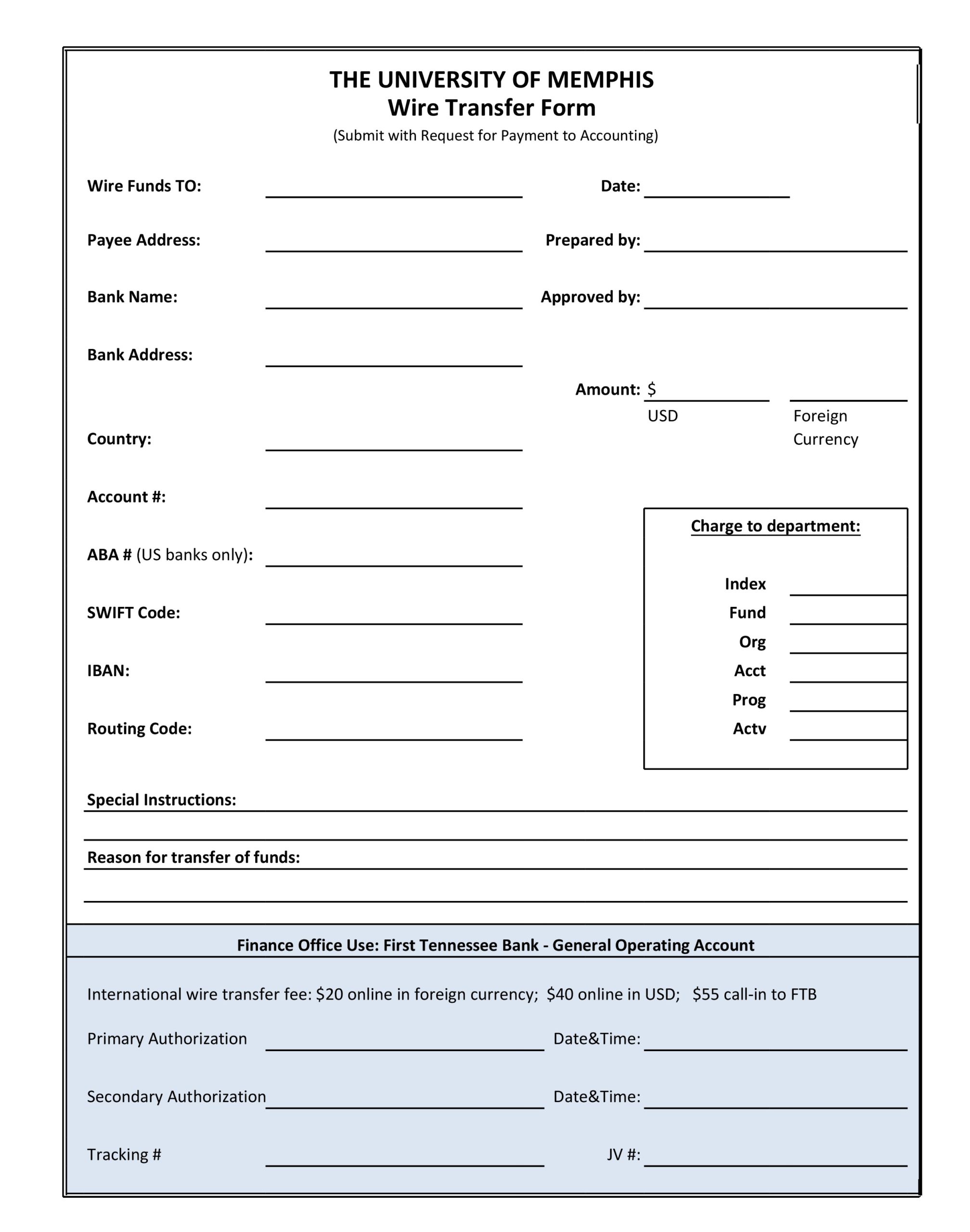 Free wire transfer form 03
