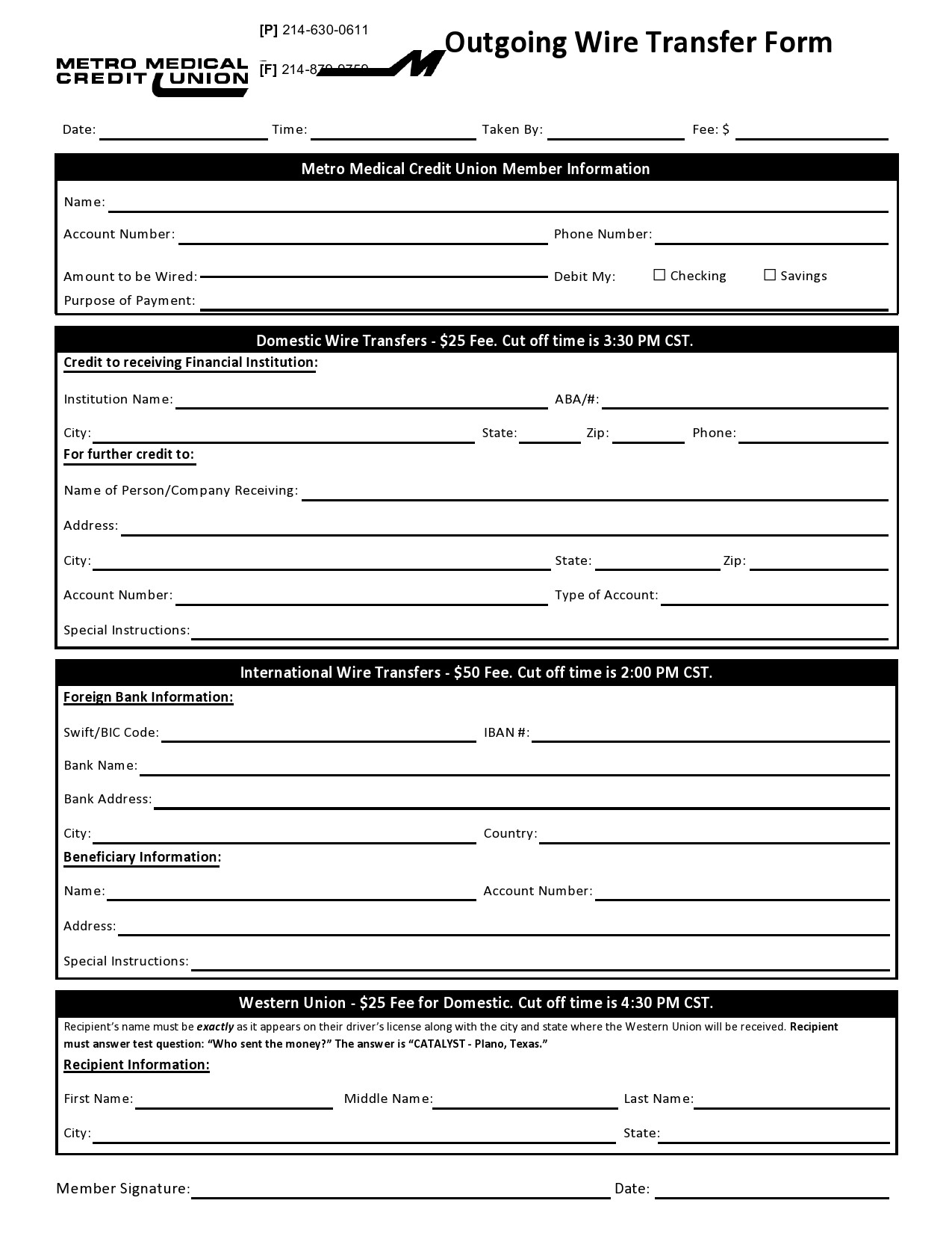 Free wire transfer form 24