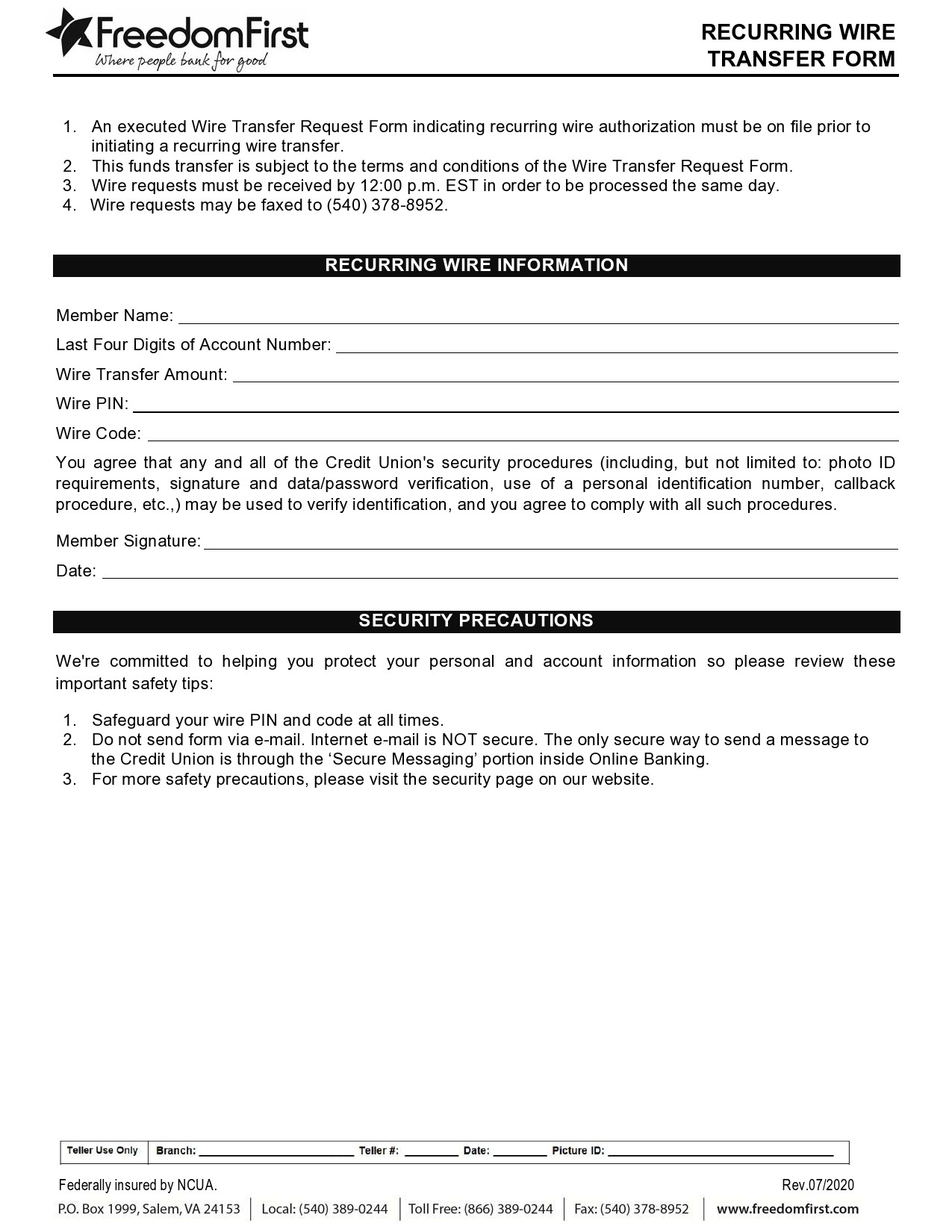 Free wire transfer form 26