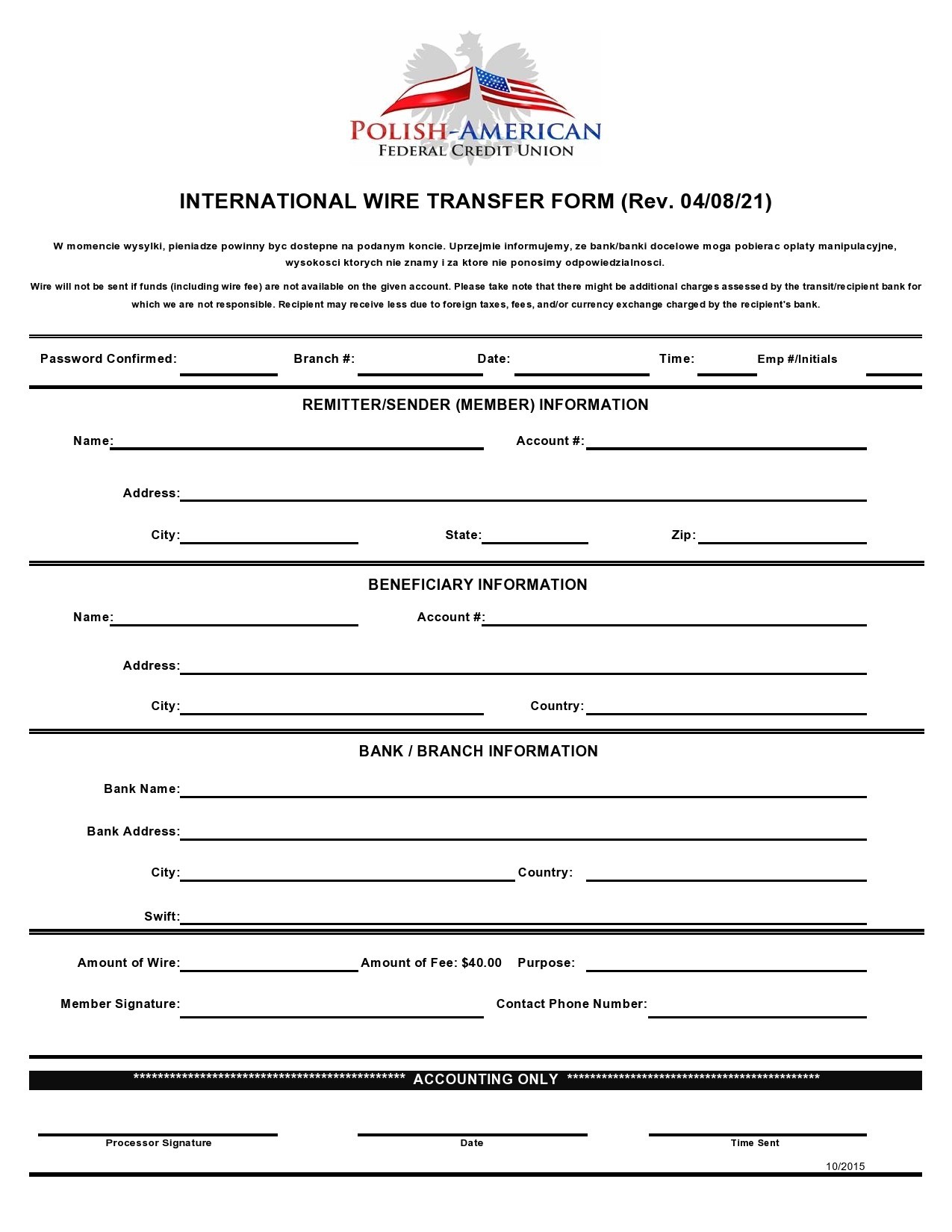 Free wire transfer form 27