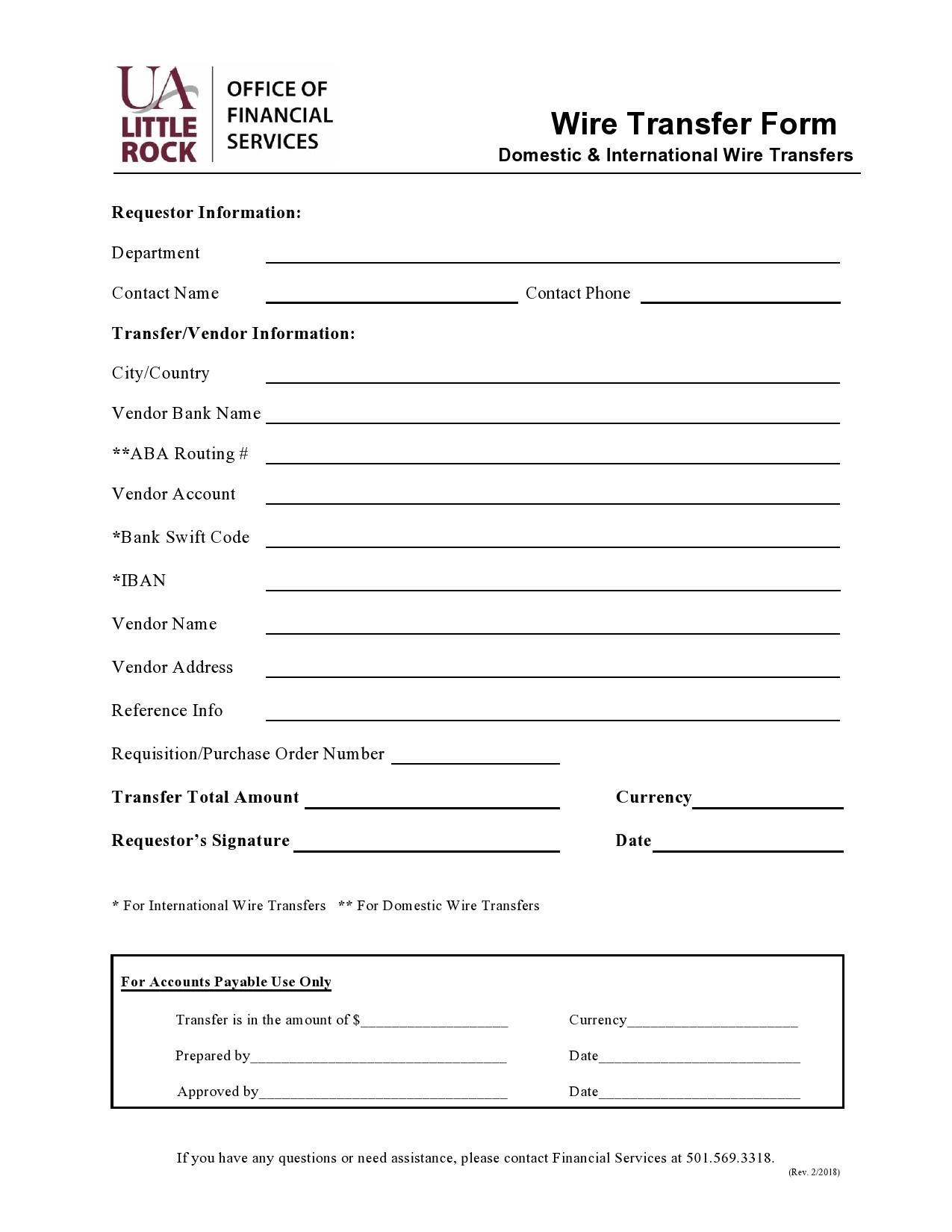 Free wire transfer form 39