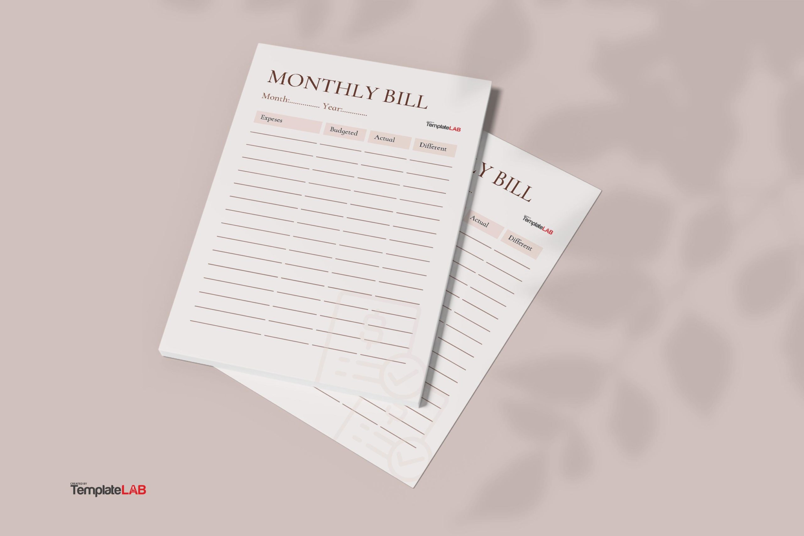 Free Monthly Bill Template