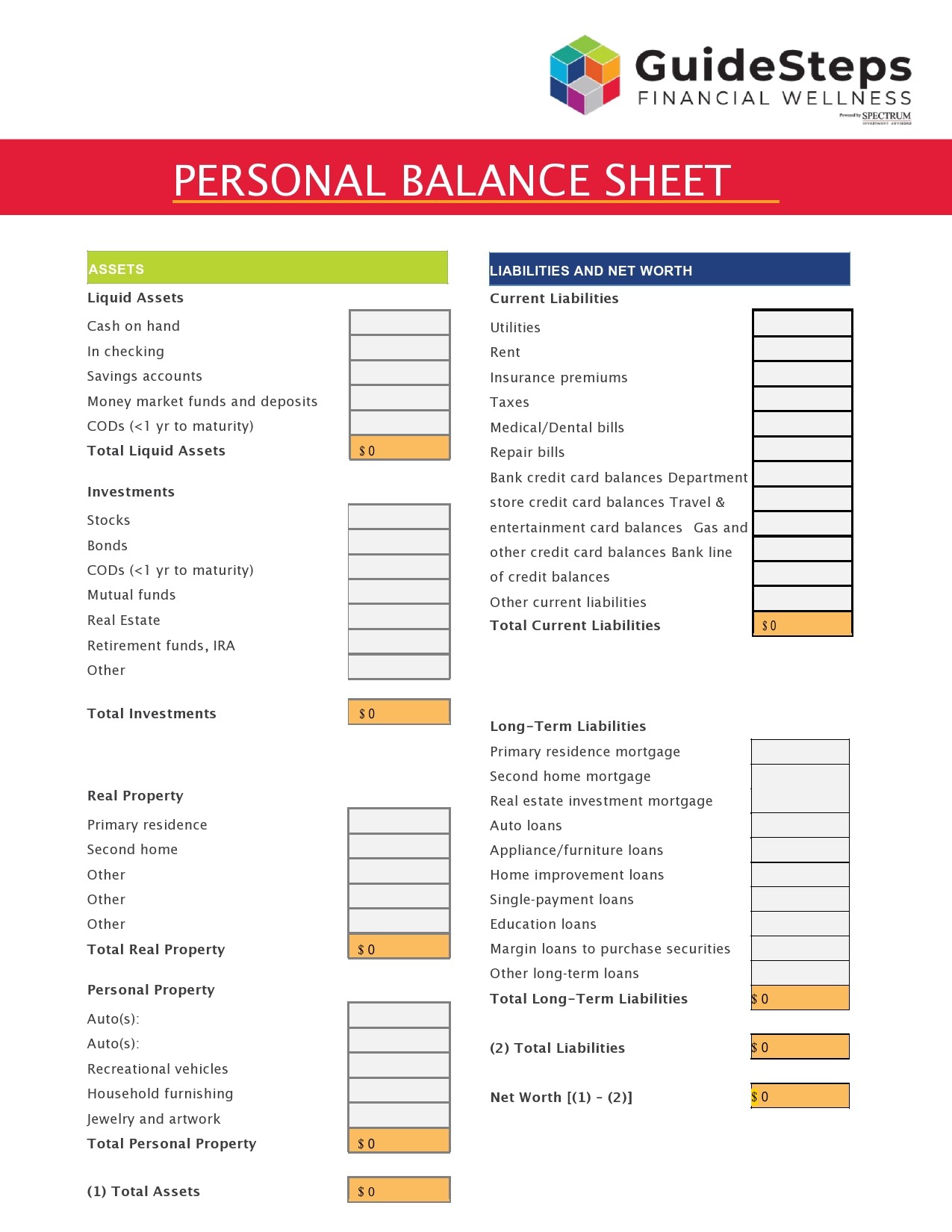 Free personal balance sheet 25