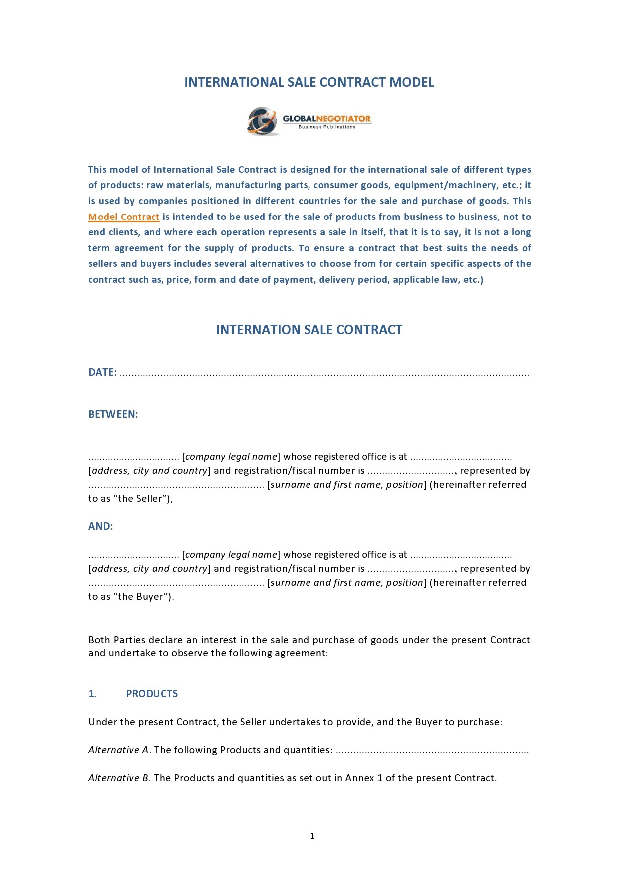 Free sales contract template 06