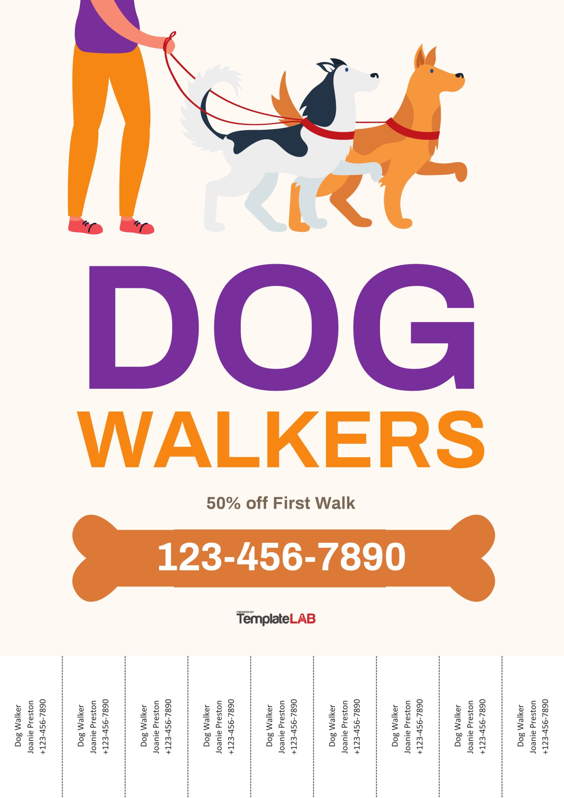 Free Dog Walker Tear Off Flyer