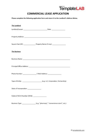 Commercial Lease Application