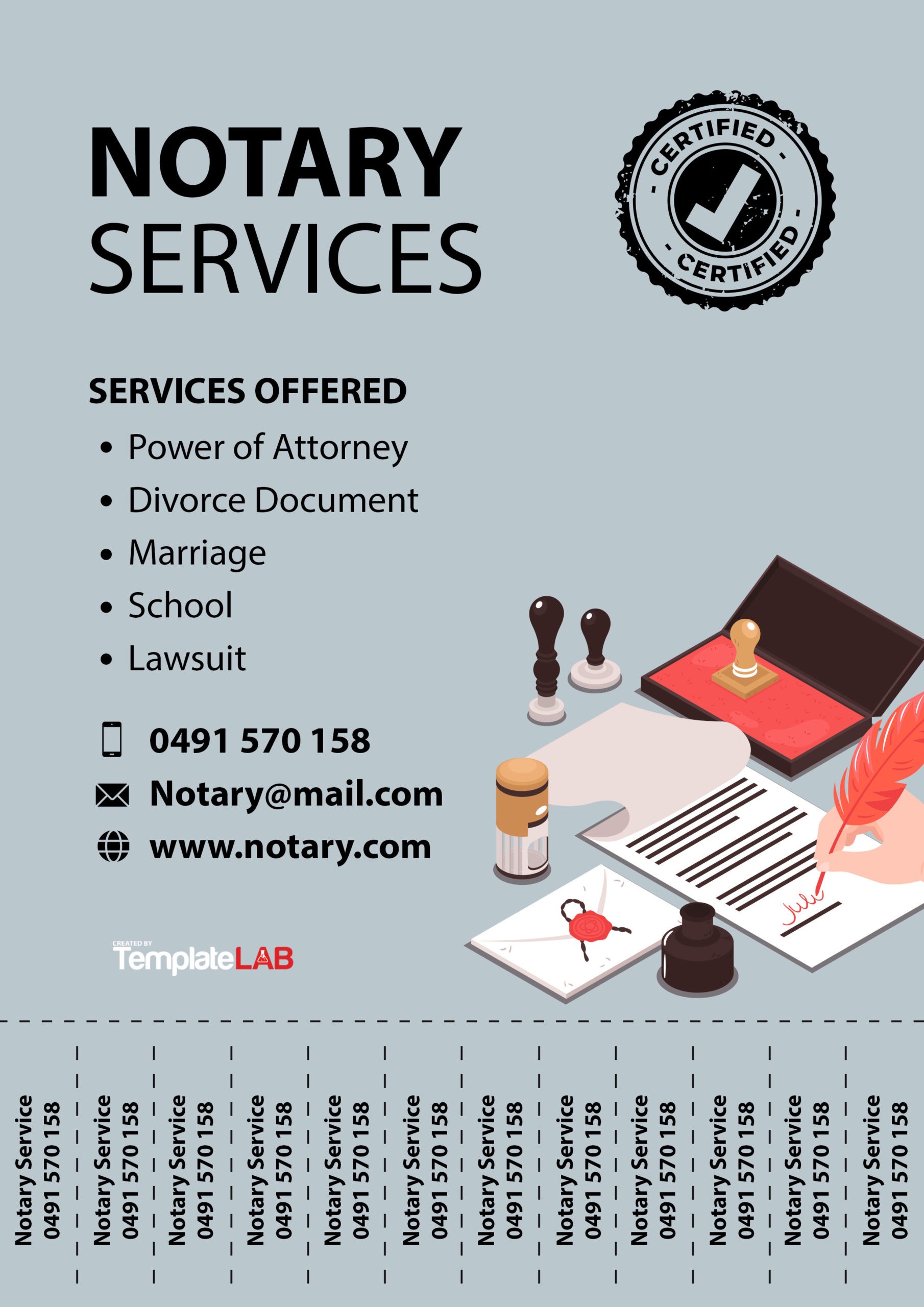 Free Notary Tear Off Flyer