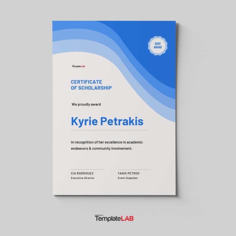 18 Free Scholarship Certificate Templates [Word, PPTX, PSD]