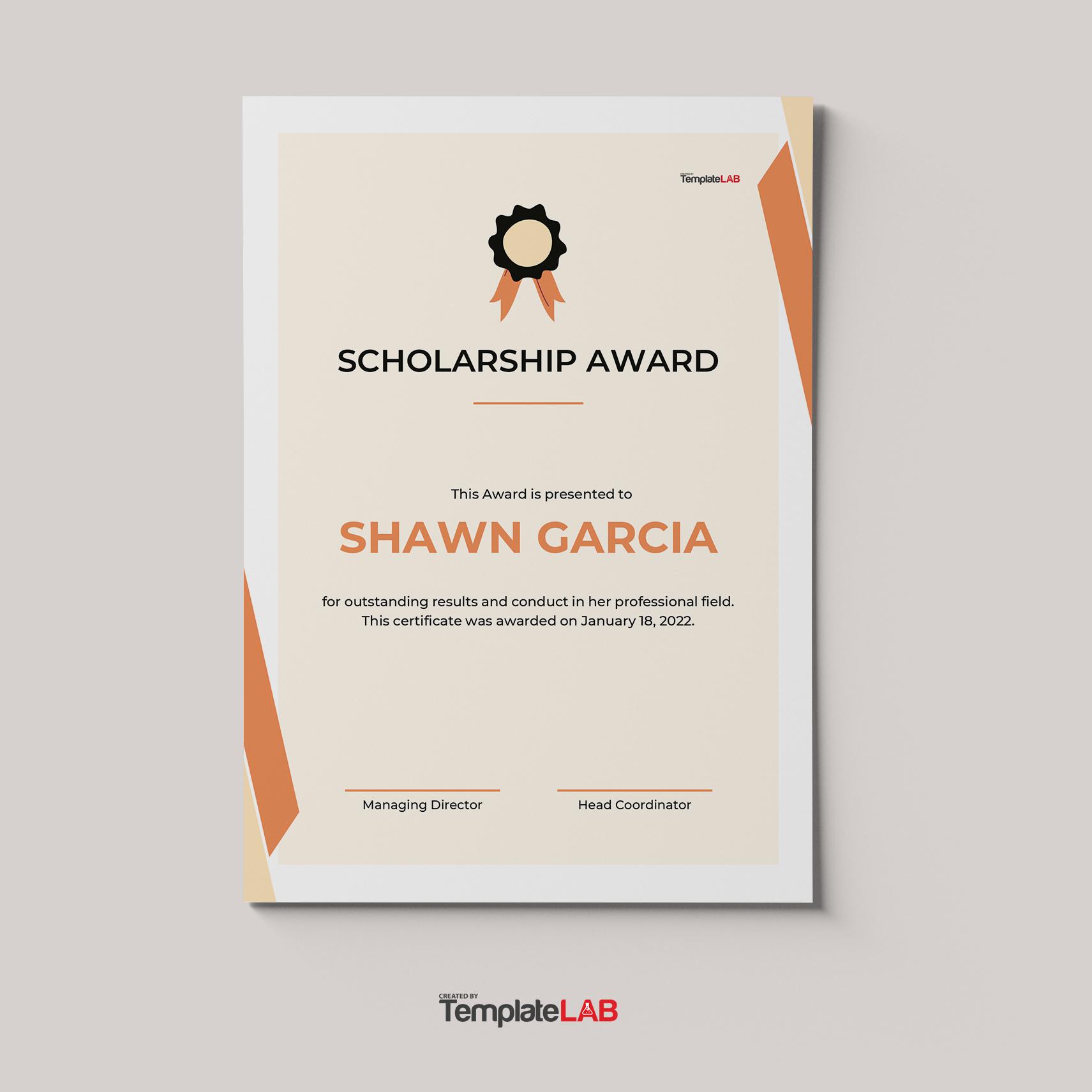 Free Scholarship Award Template 9