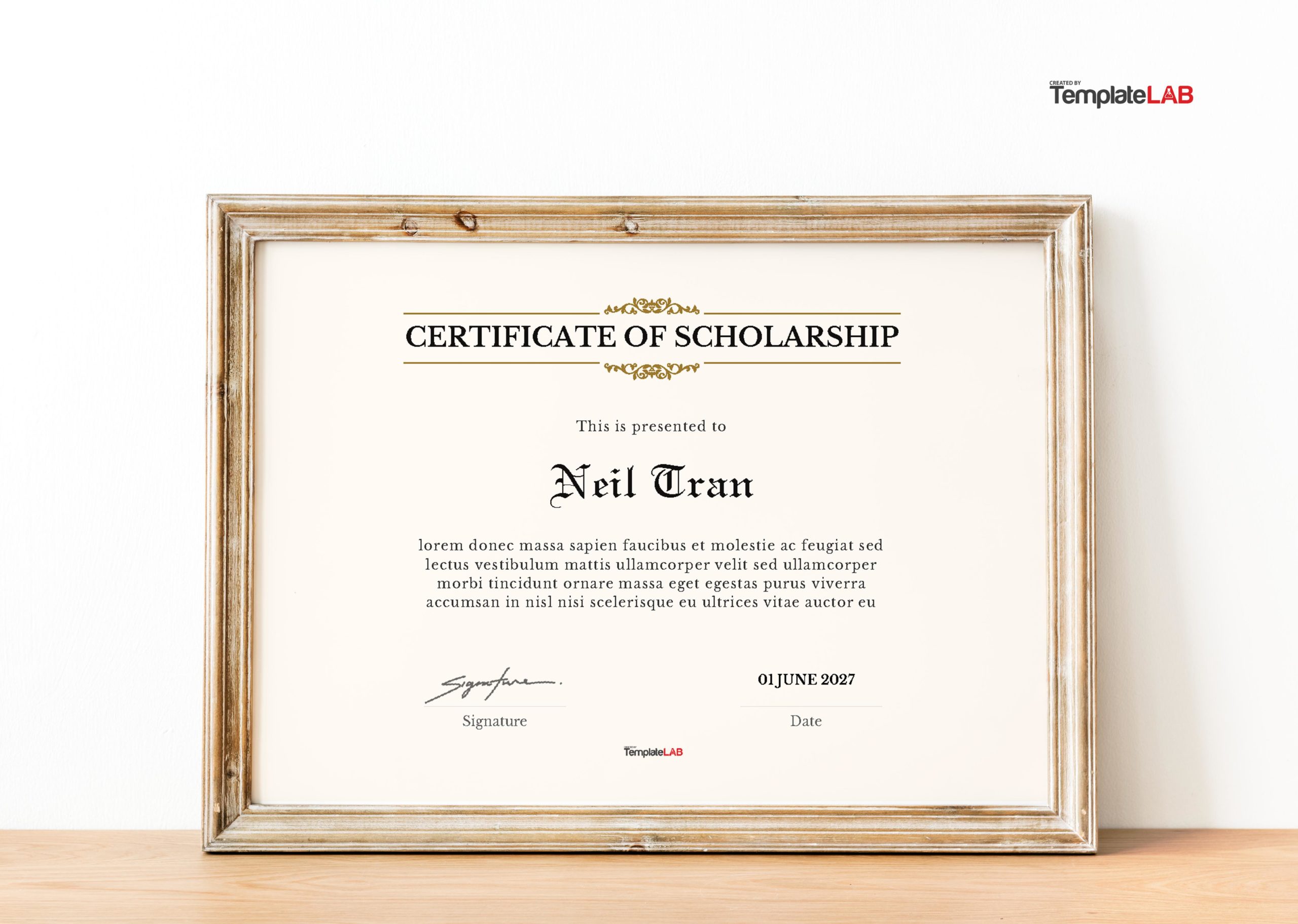 Free Scholarship Certificate Template 5