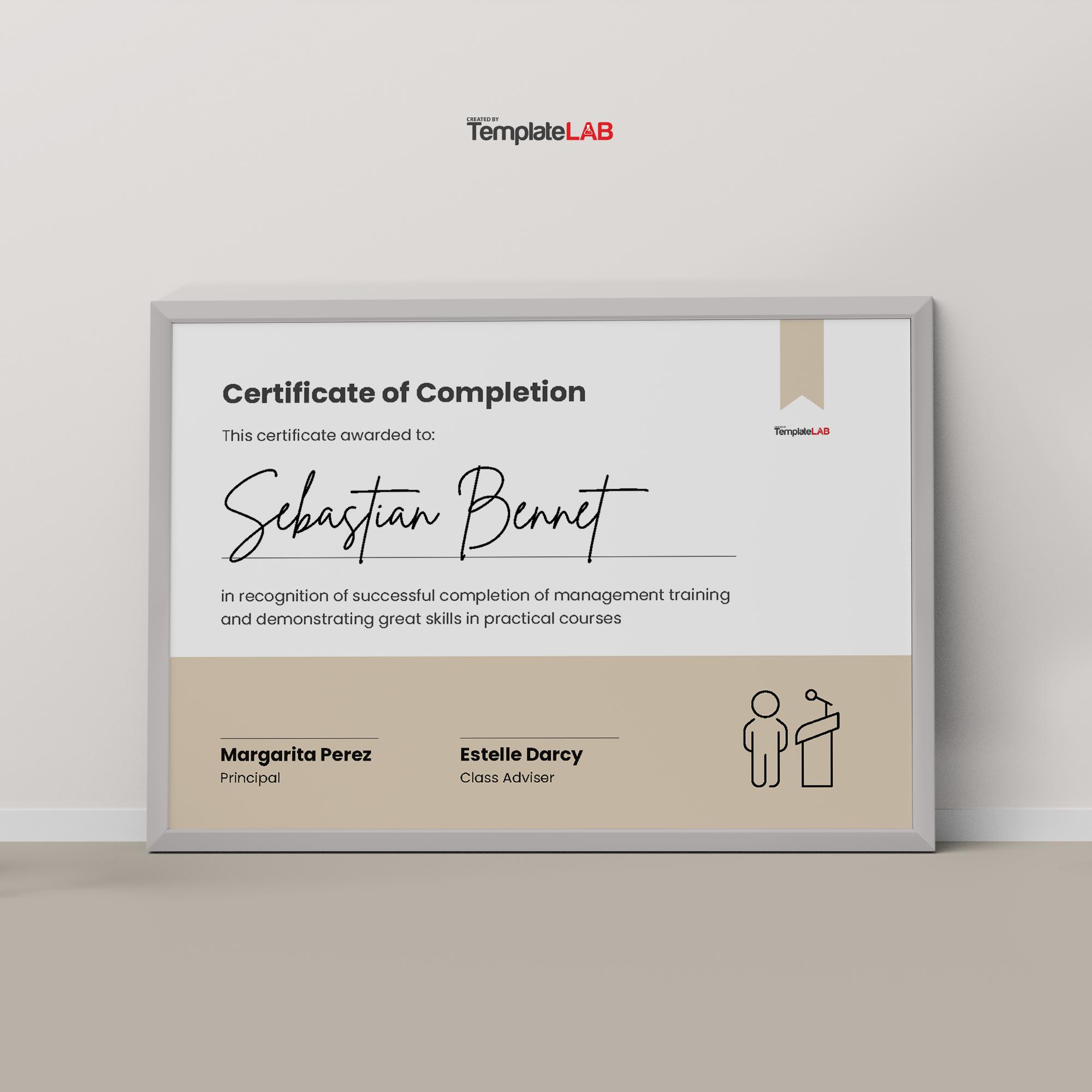 Free Training Certificate Of Completion