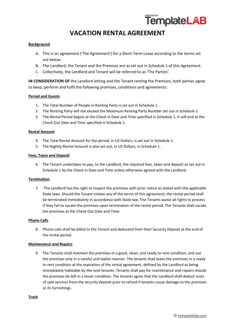 Short-Term Rental Agreements