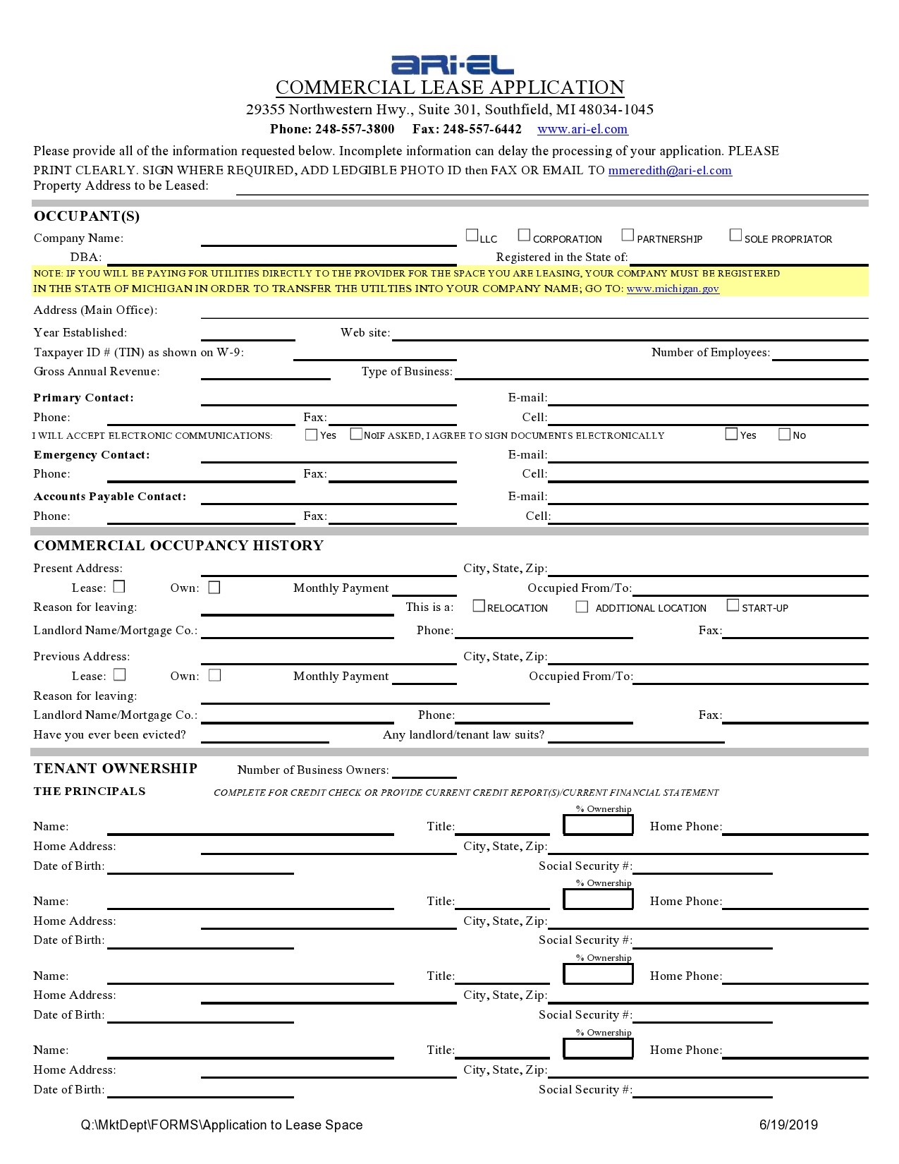 Free commercial lease application 07