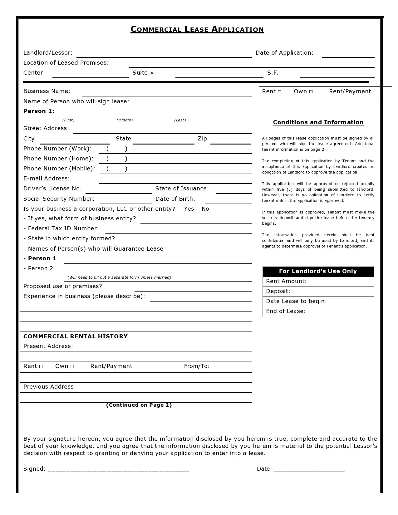 Free commercial lease application 13