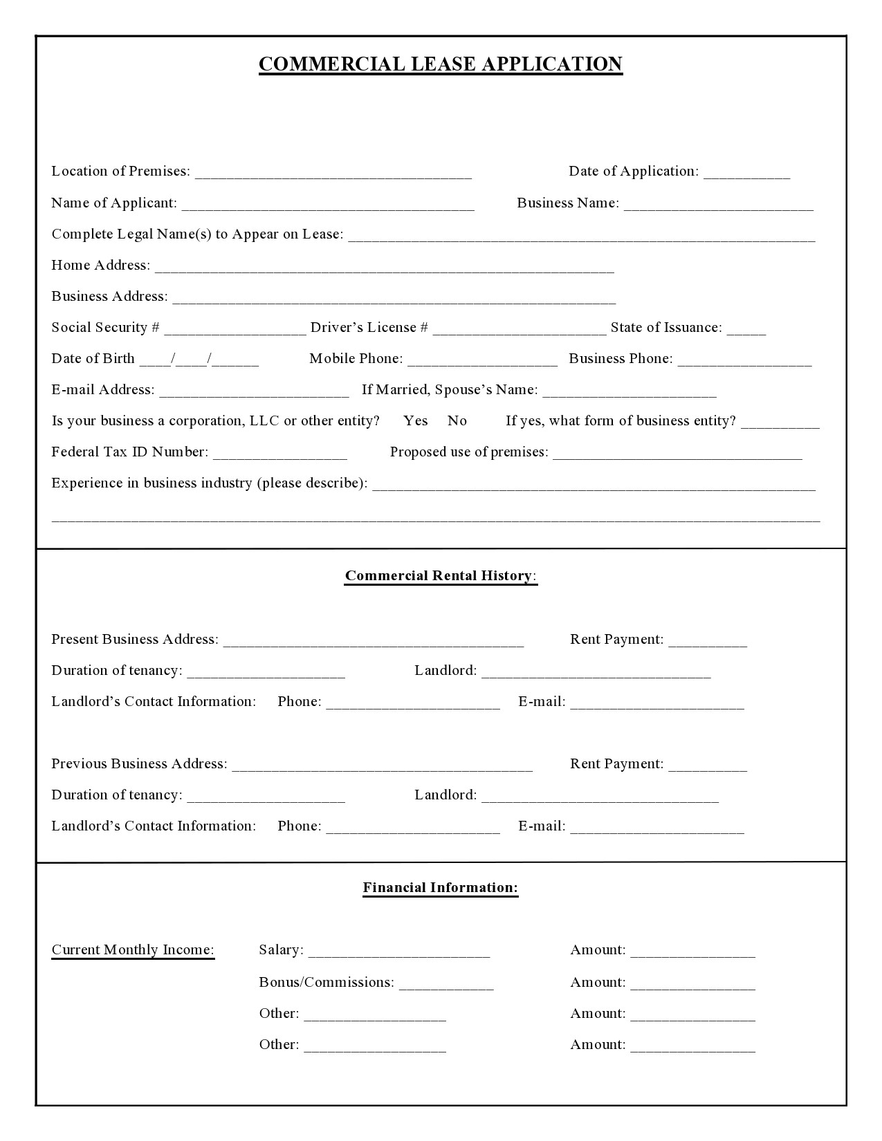 Free commercial lease application 21