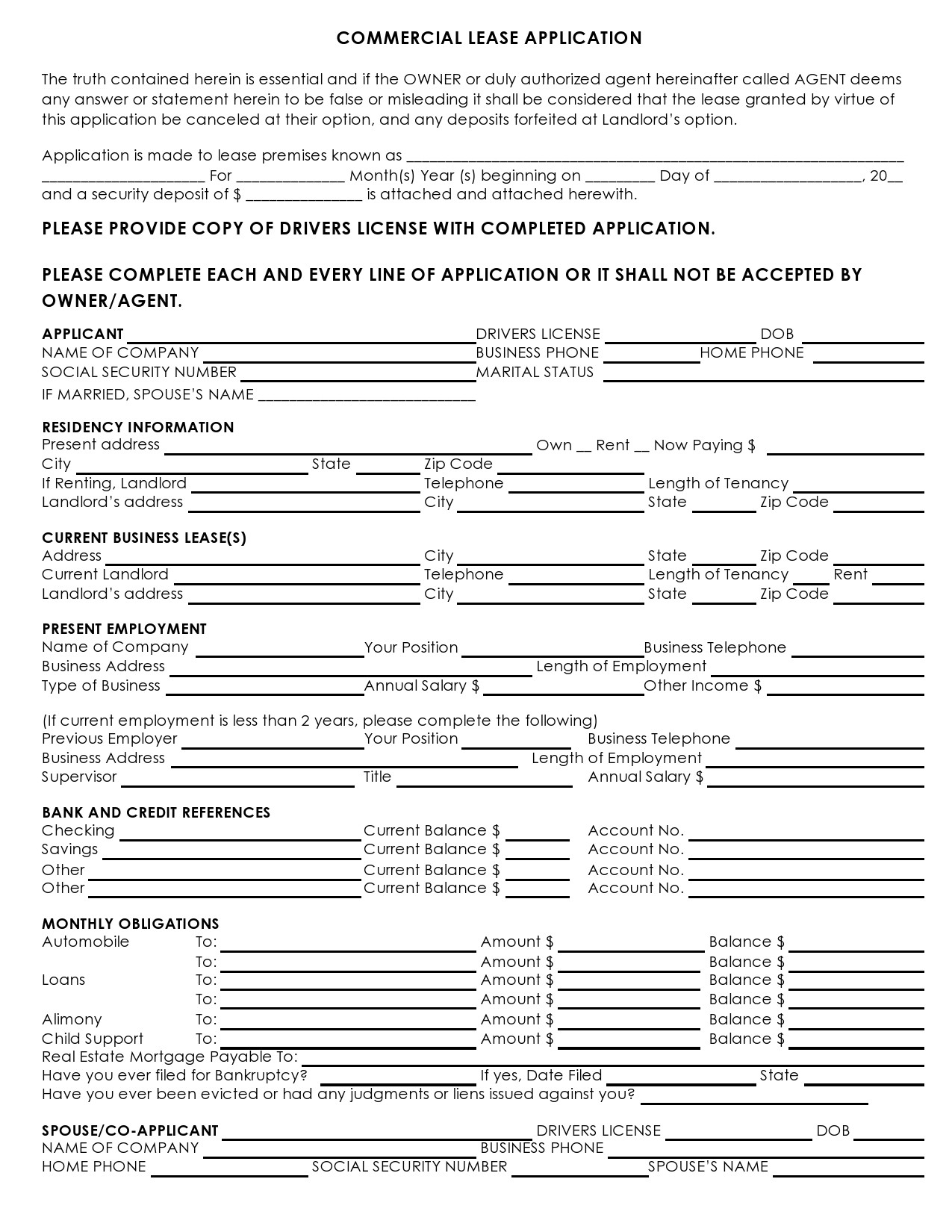 Free commercial lease application 22