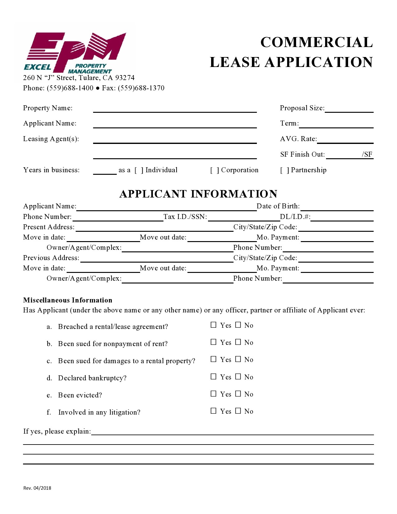 Free commercial lease application 38