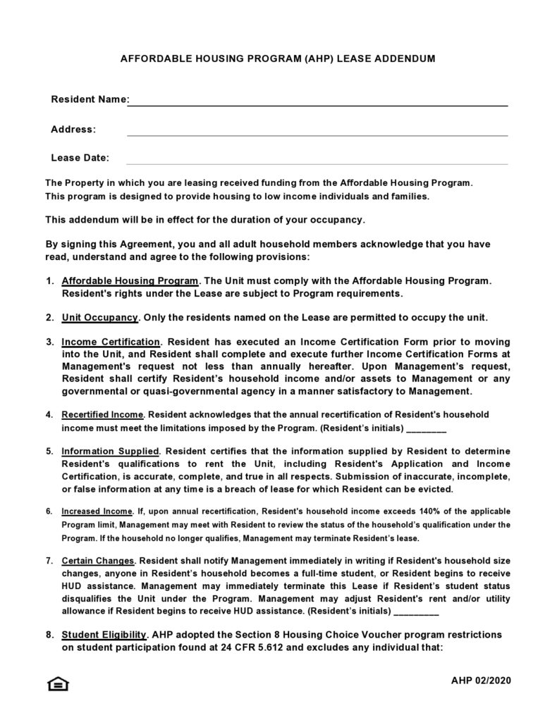 41 Free Lease Addendum Templates & Forms [By State]