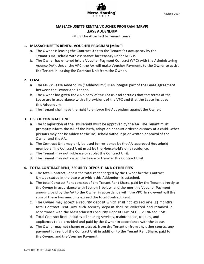 41 Free Lease Addendum Templates & Forms [By State]
