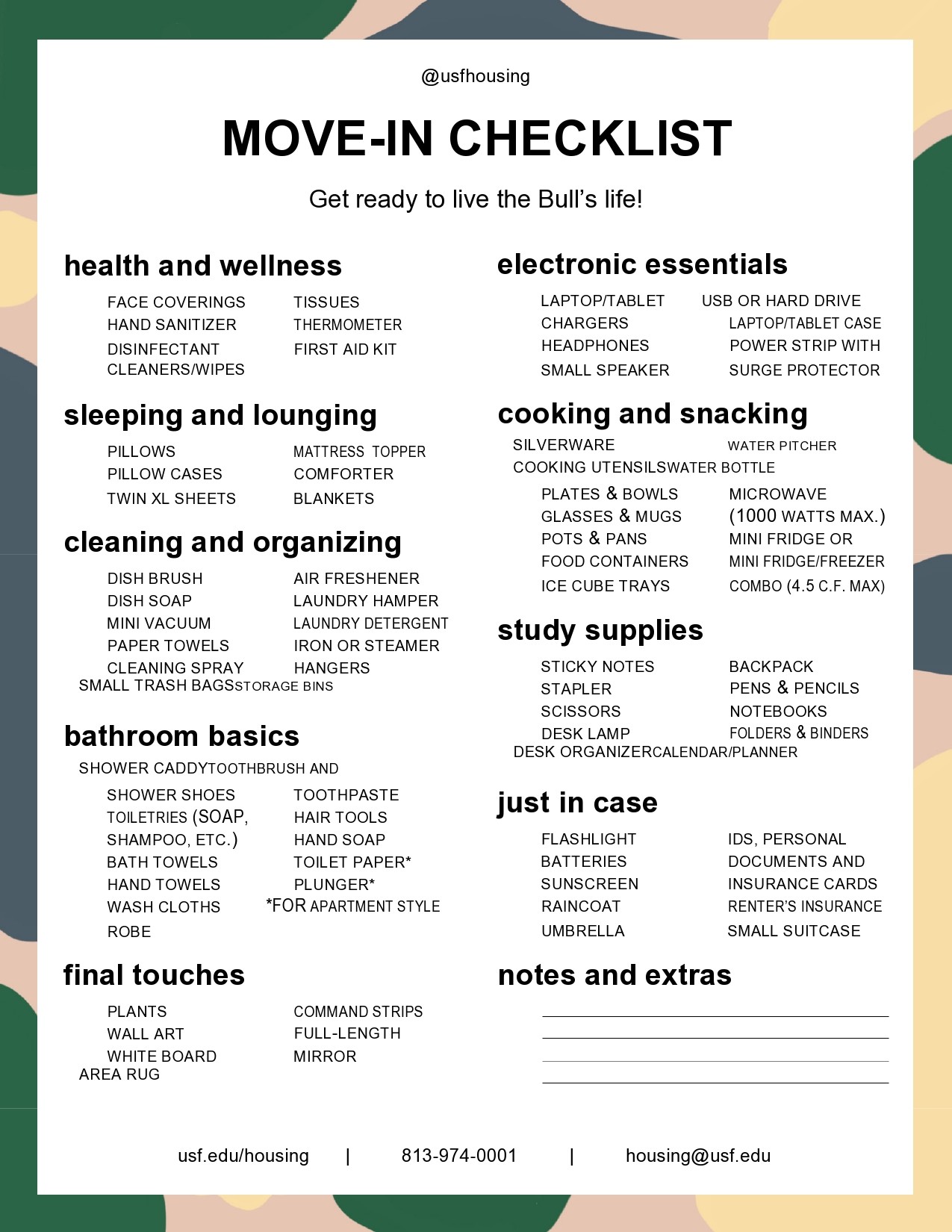 Free move in checklist 15