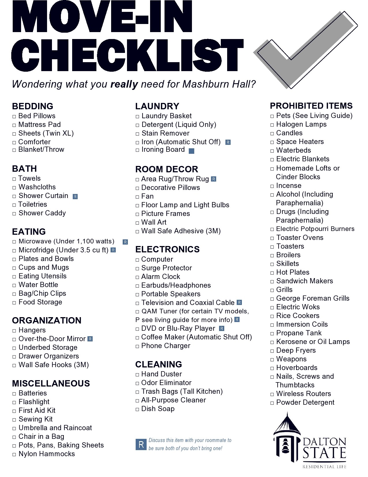 Free move in checklist 32